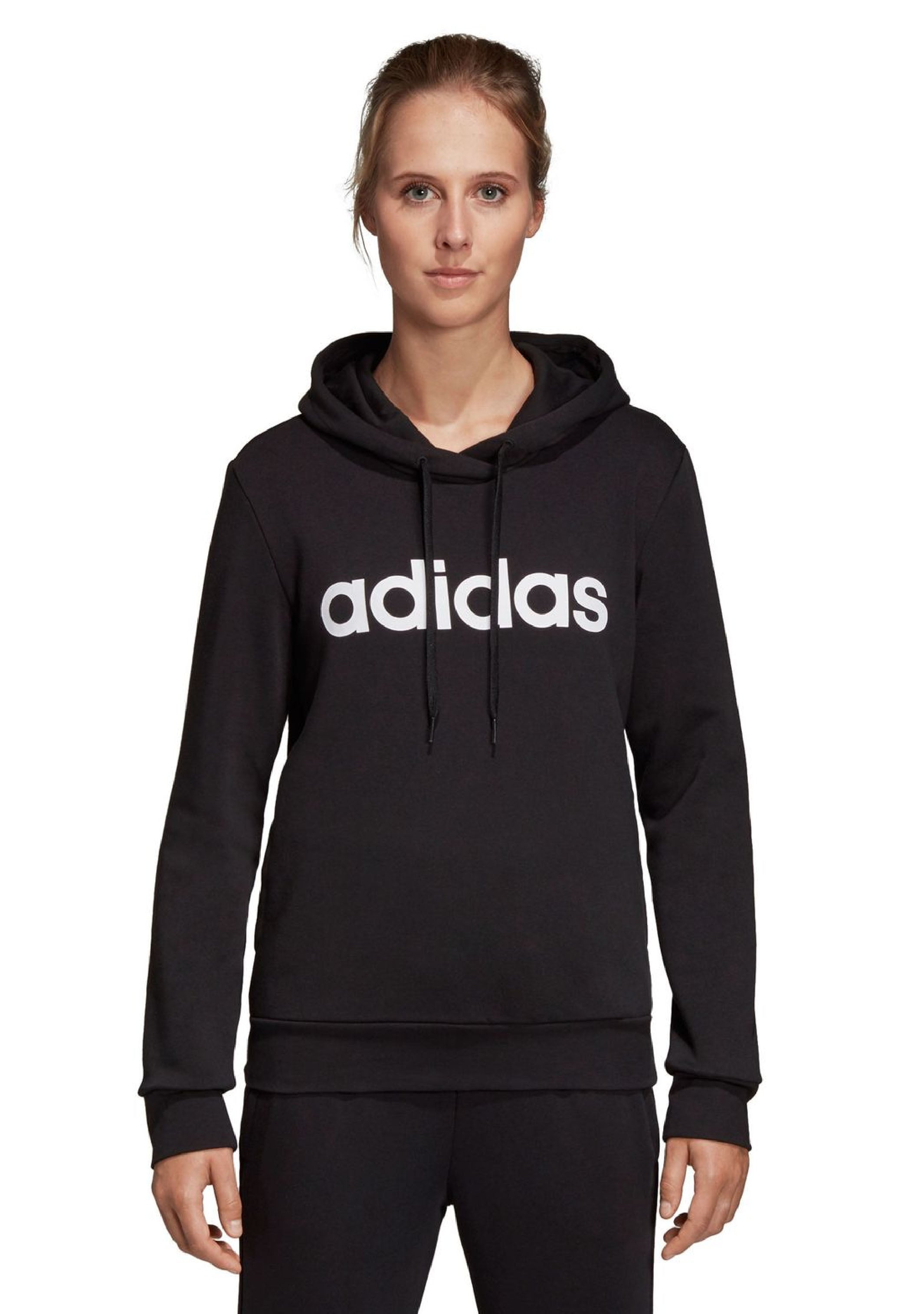 Adidas Womens Essentials Linear Cotton Hoodie Full Length DP2364