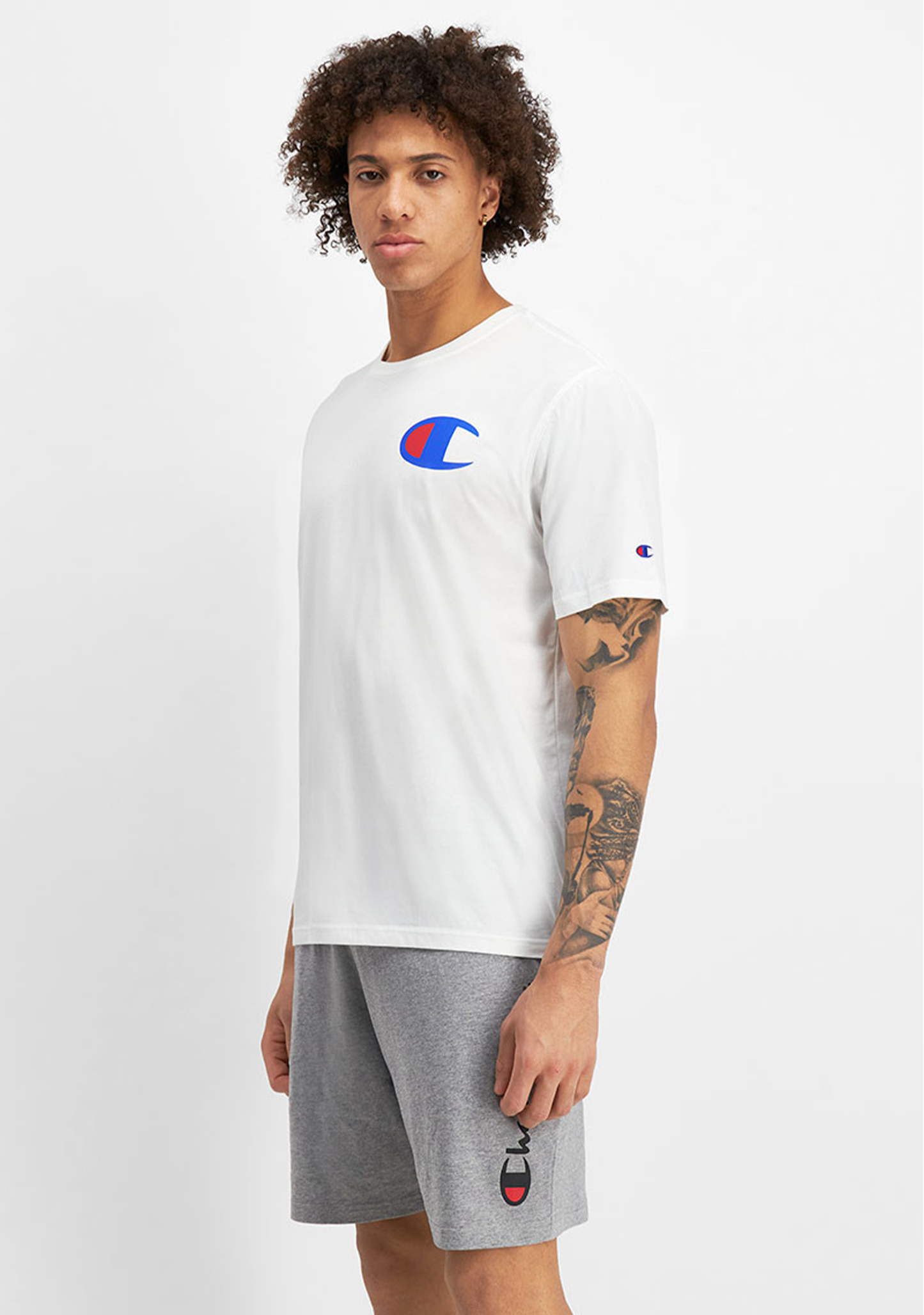 Champion Men's C Logo Short Sleeve Tee White