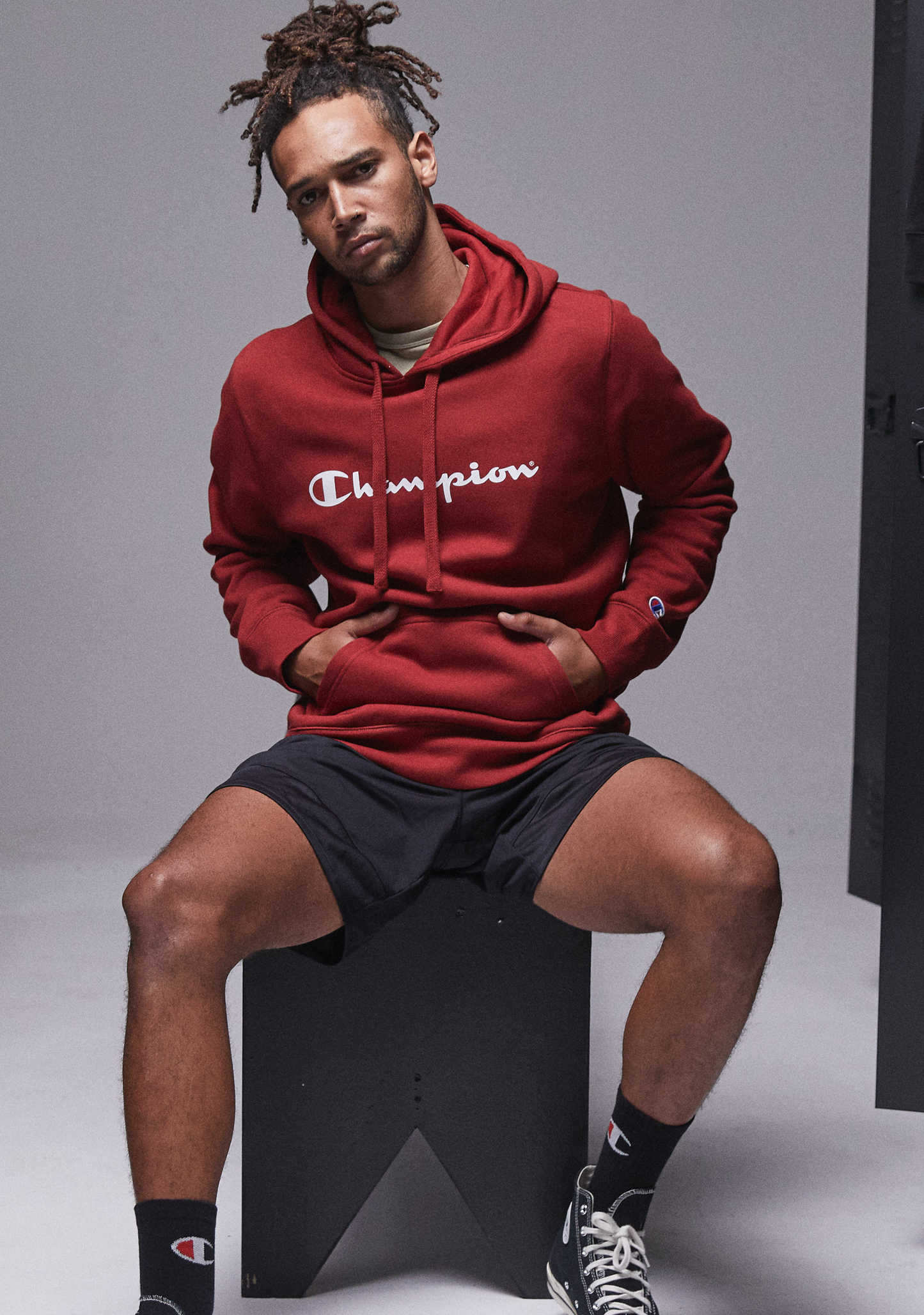 Champion Men’s Script Hoodie Dusty Clay