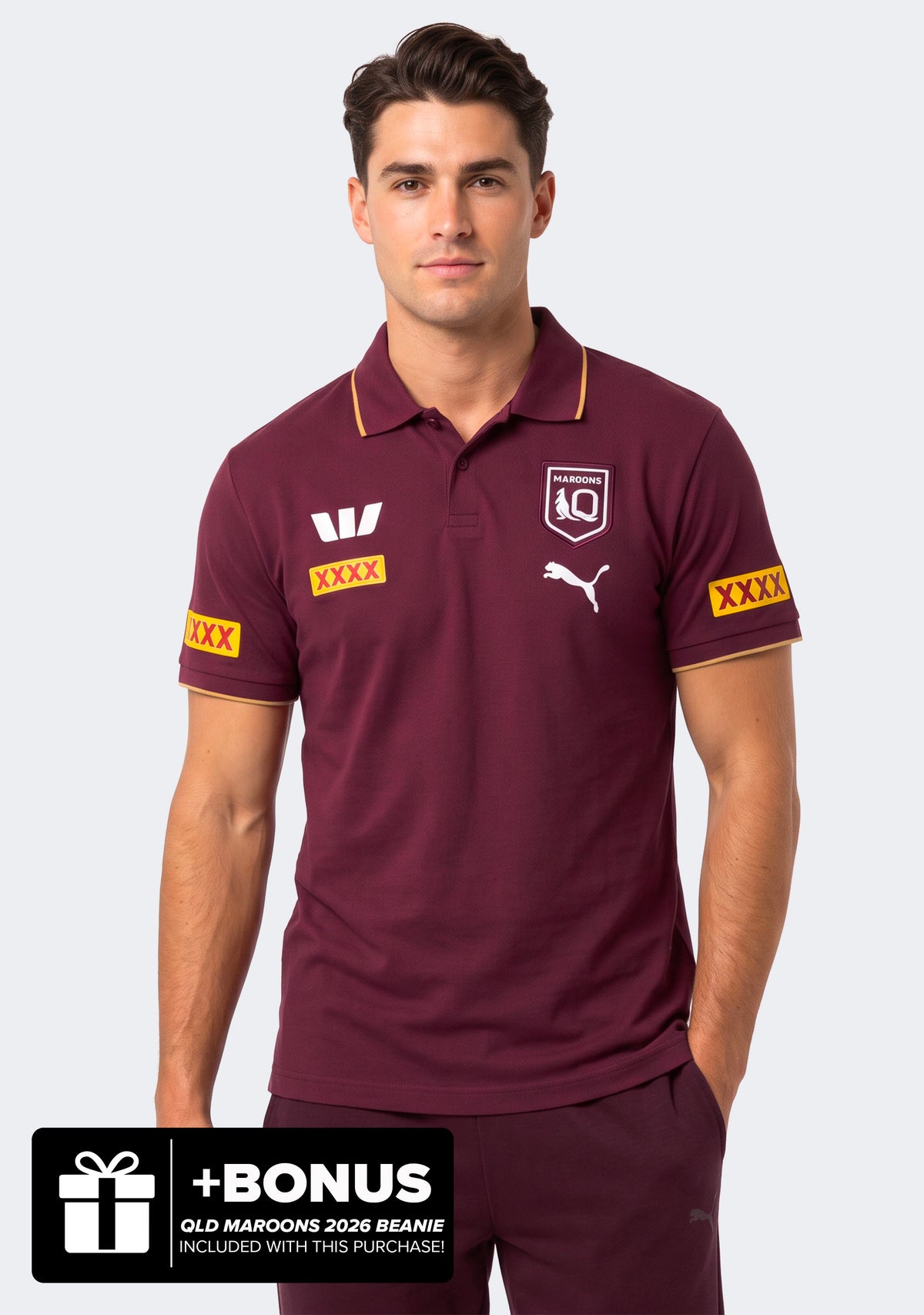 Puma Men's QLD Maroons 2026 Team Polo