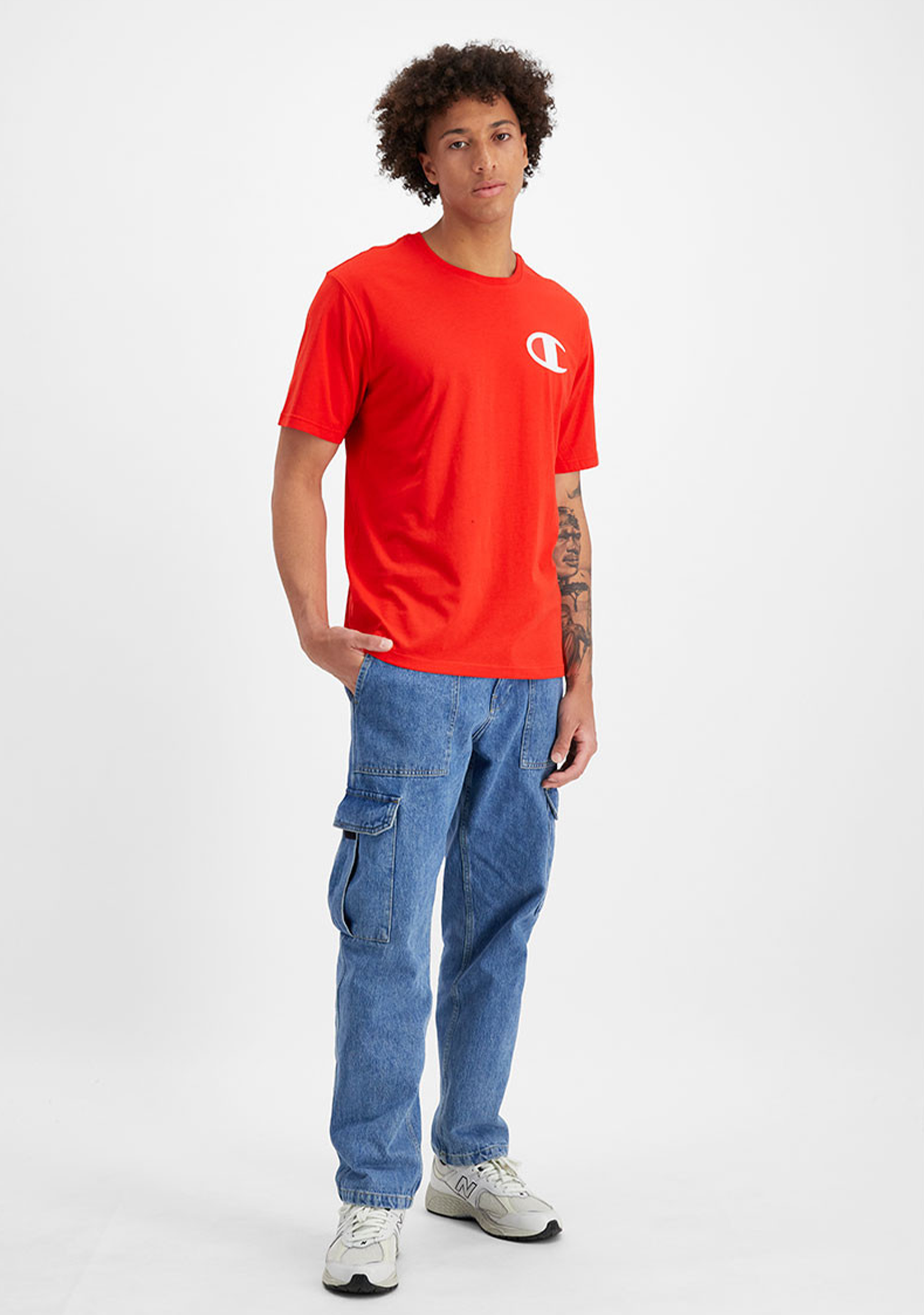 Champion Men's C Logo Short Sleeve Tee Red