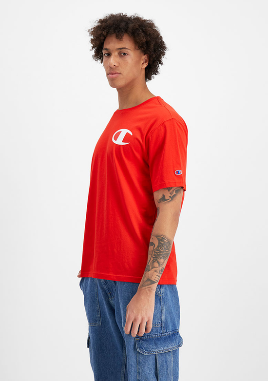 Champion Men's C Logo Short Sleeve Tee Red