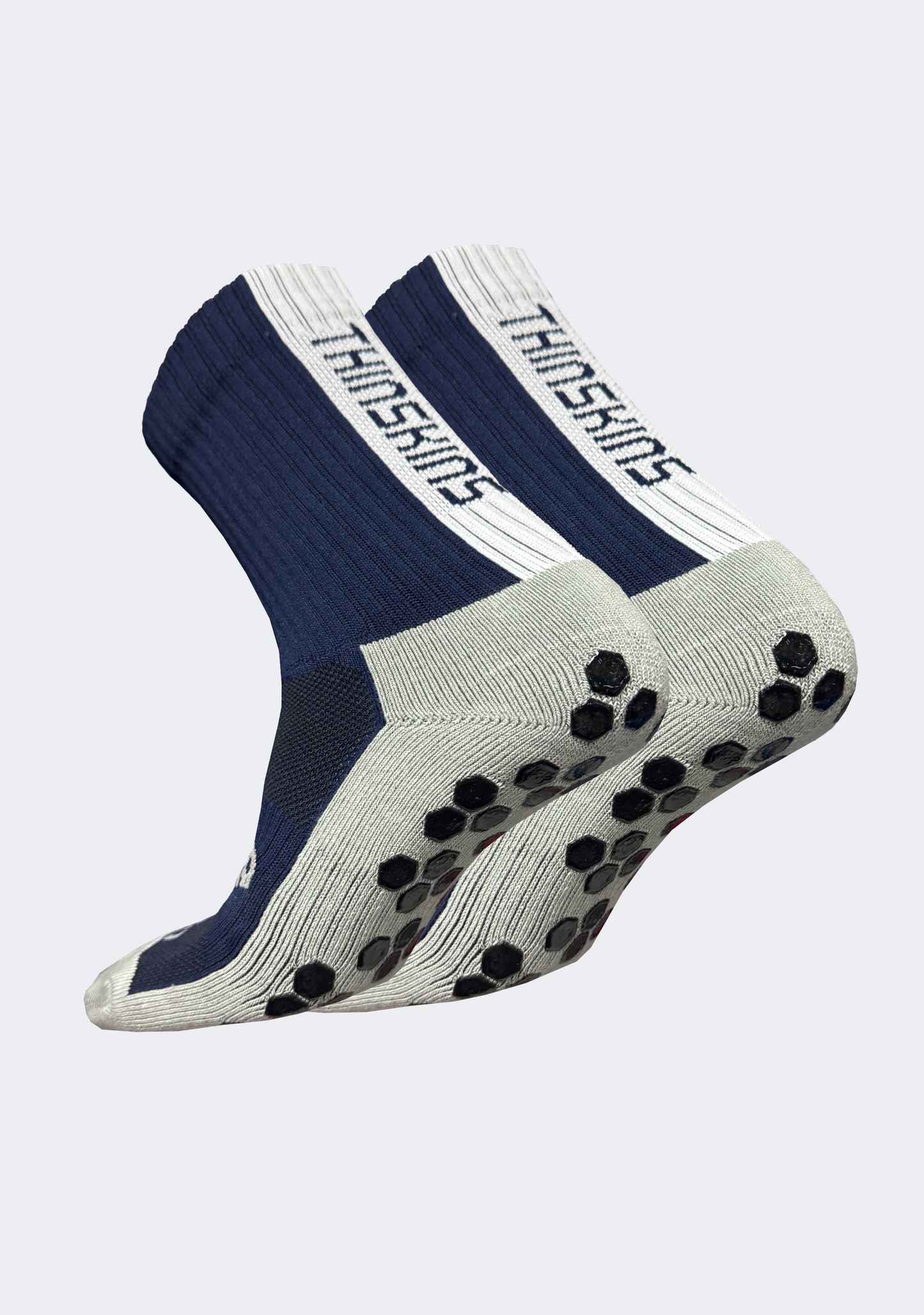 Thin Skins Grip Crew Socks Navy Blue