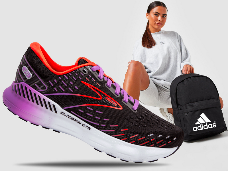 Brooks Womens Glycerin 20 GTS with FREE Adidas Backpack <br> 120370 1B 013 / HG0349