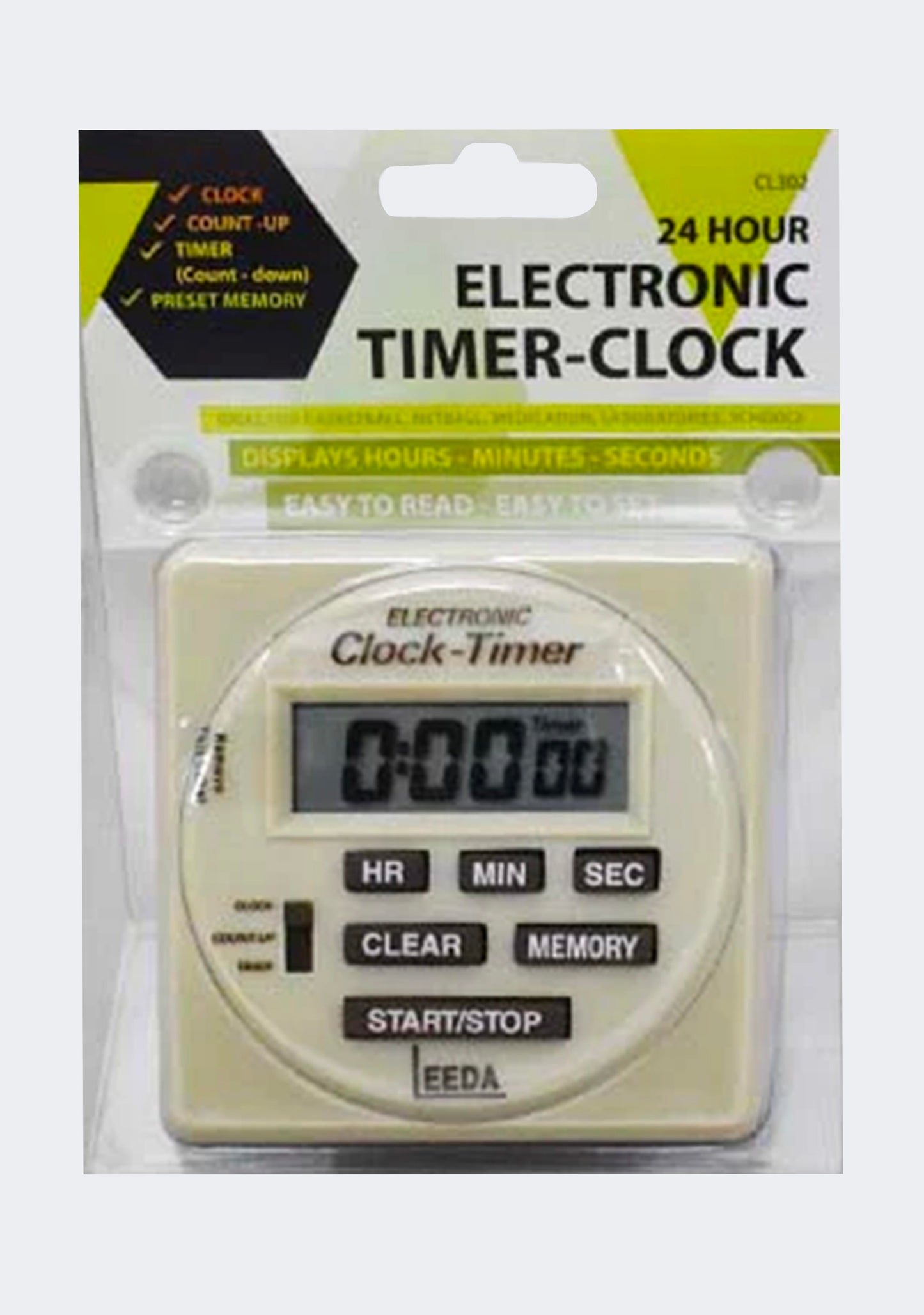 Leeda 24 Hour Electronic Countdown Timer-Clock