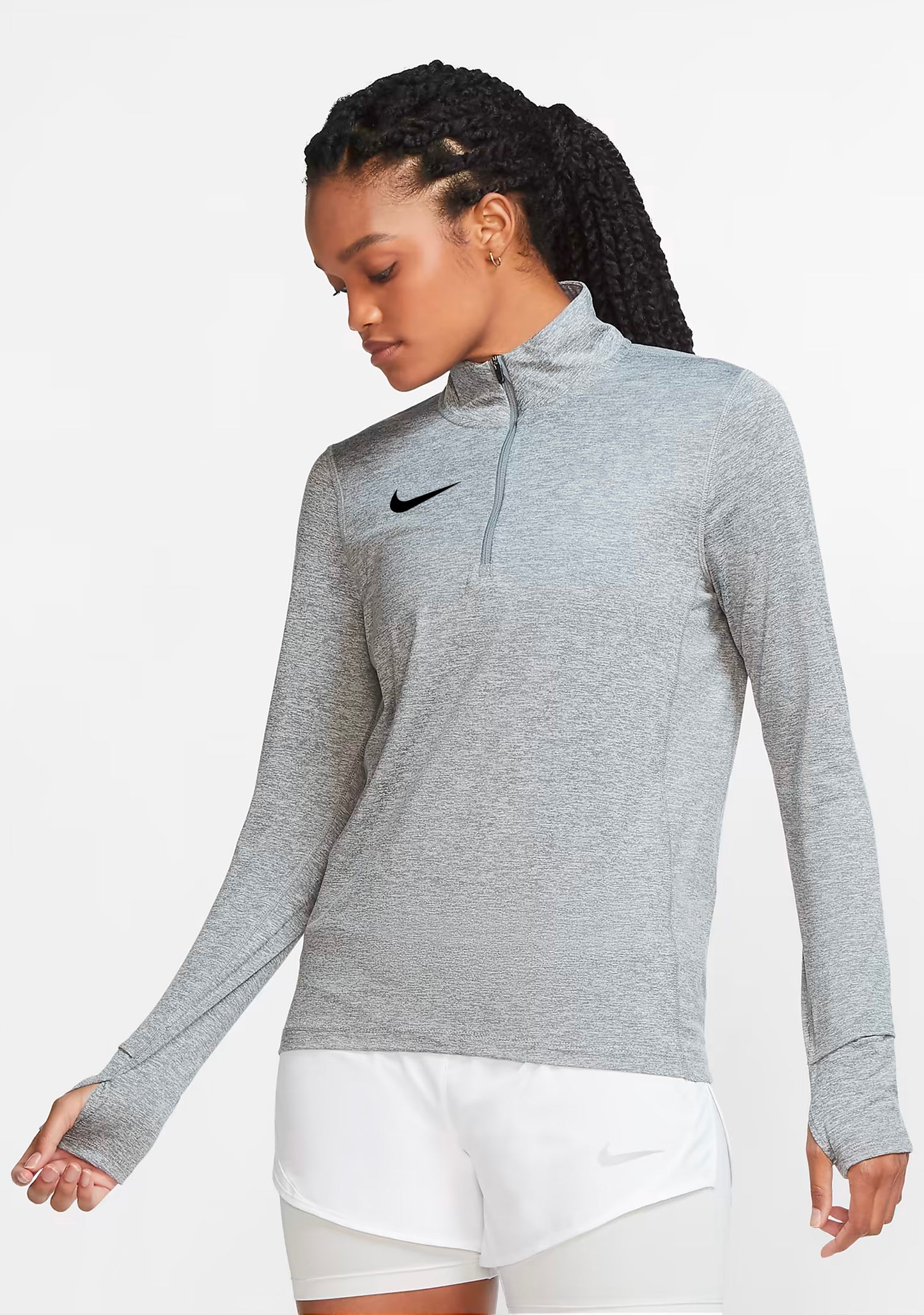 Nike Women's Team Dri-FIT Element Half Zip Top Grey