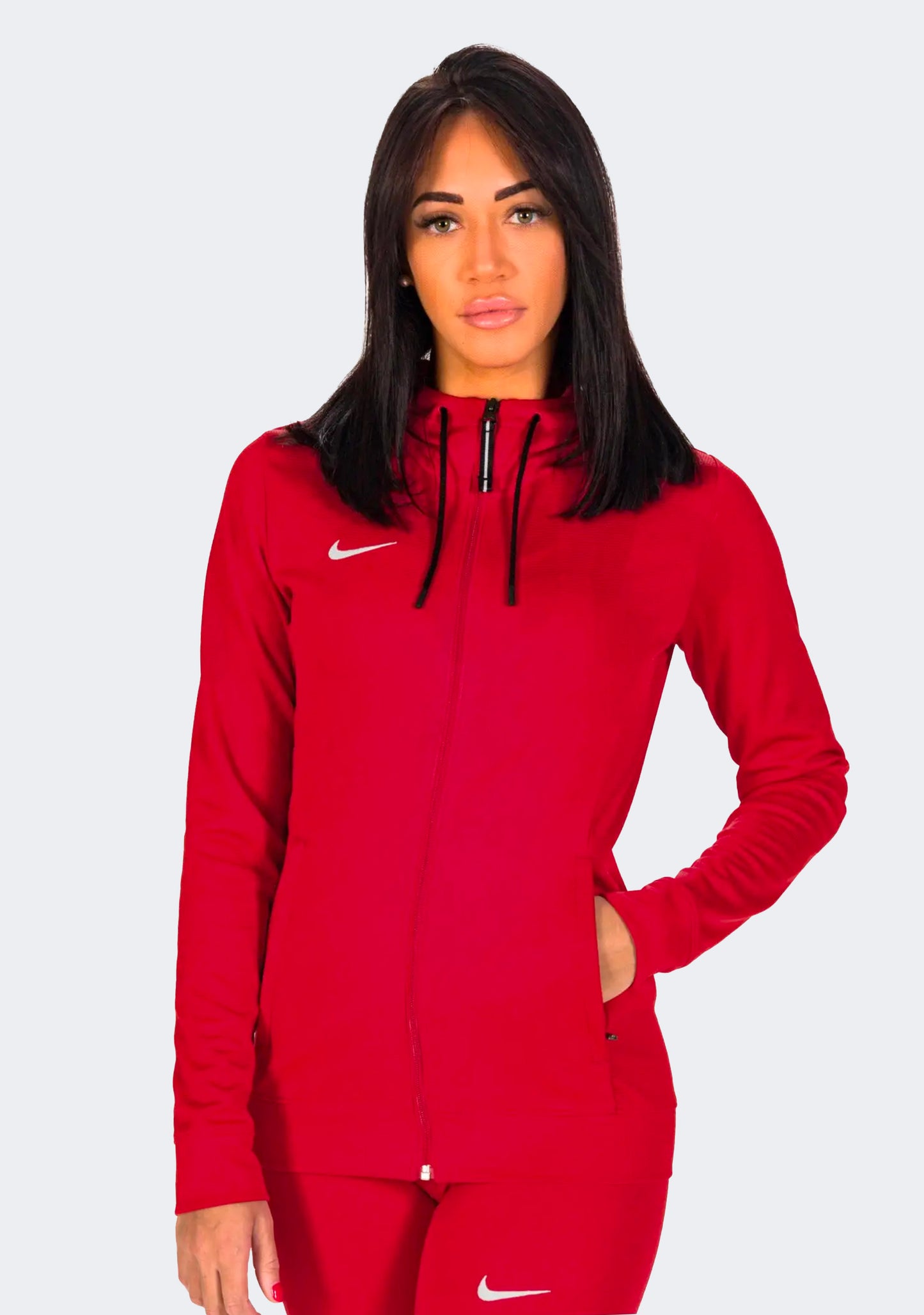 Nike Women's Full Zip Basketball Hoodie Red