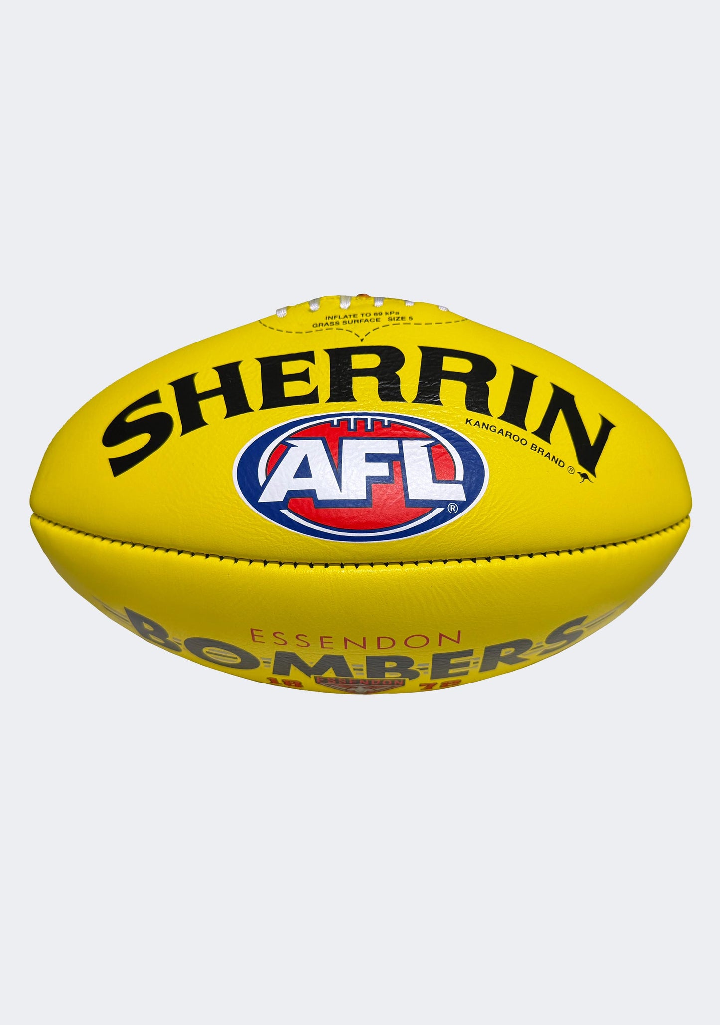 Sherrin AFL Essendon Bombers Team Yellow Leather Football