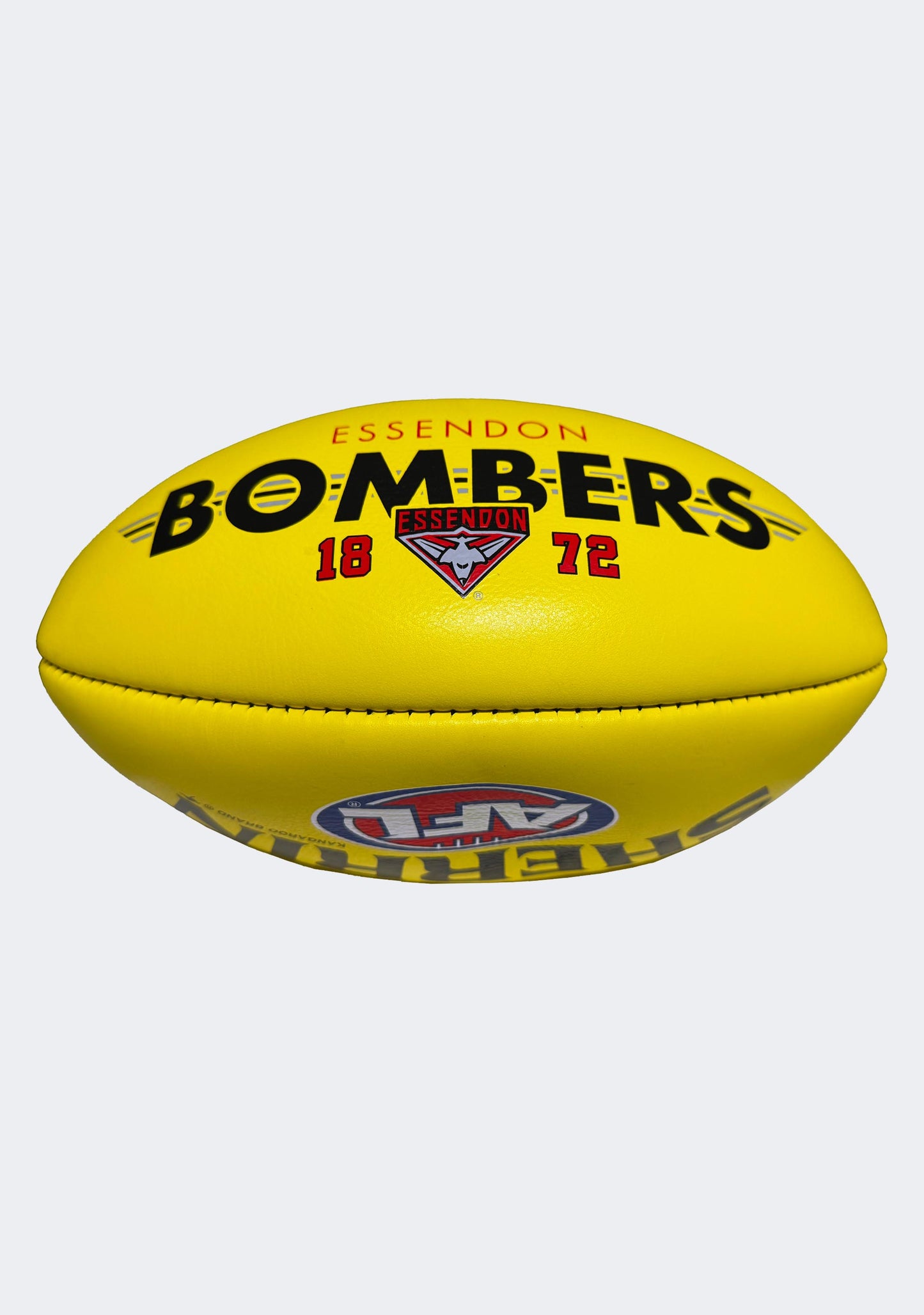 Sherrin AFL Essendon Bombers Team Yellow Leather Football