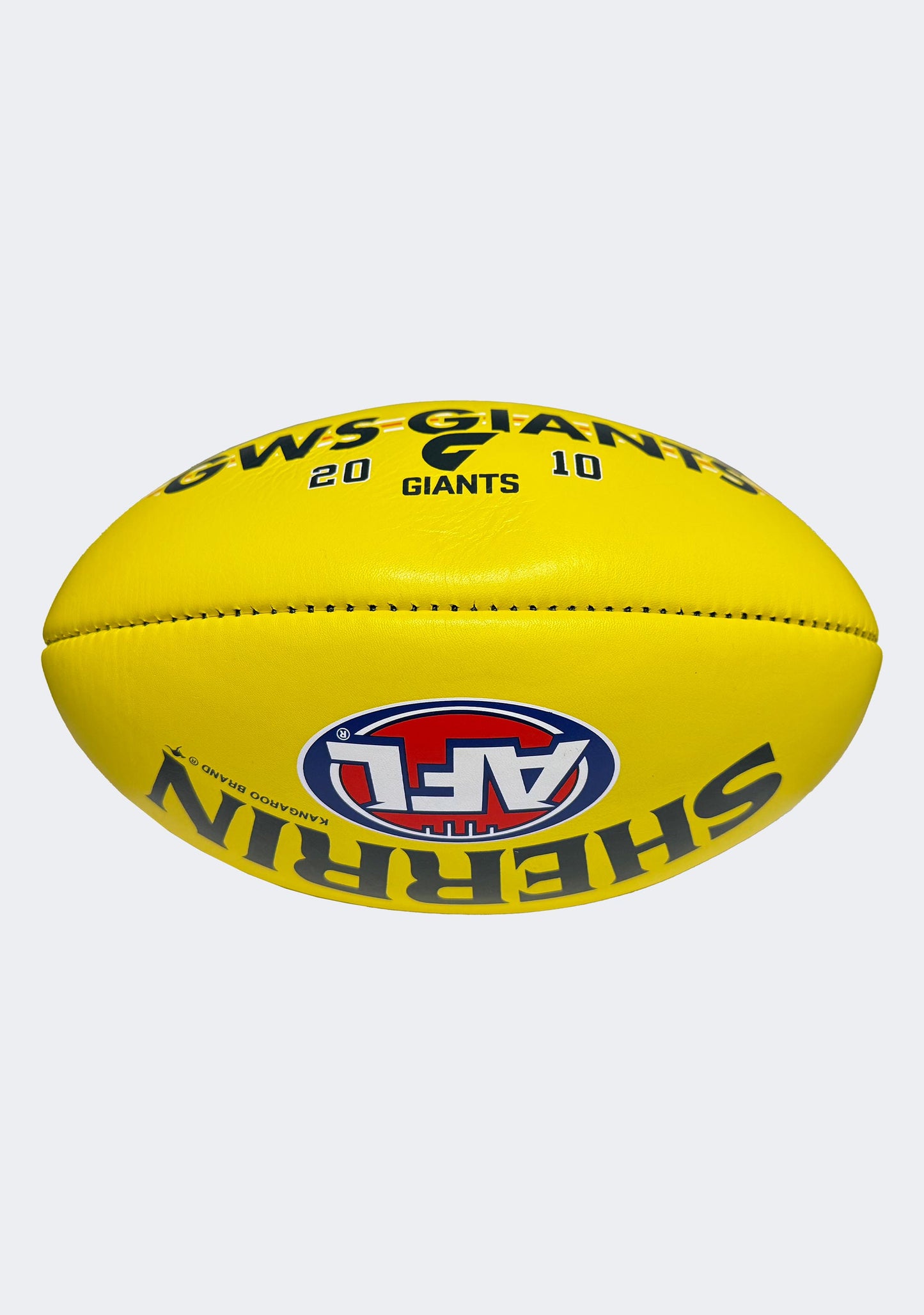 Sherrin AFL GWS Giants Team Yellow Leather Football