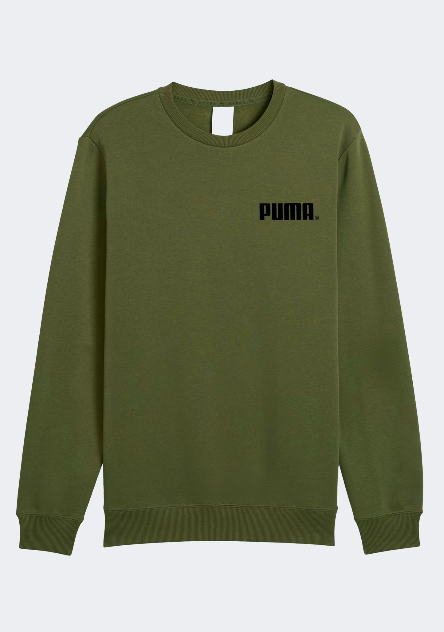 Puma Men's Essential Logo Fleece Sweat Crew Olive Green