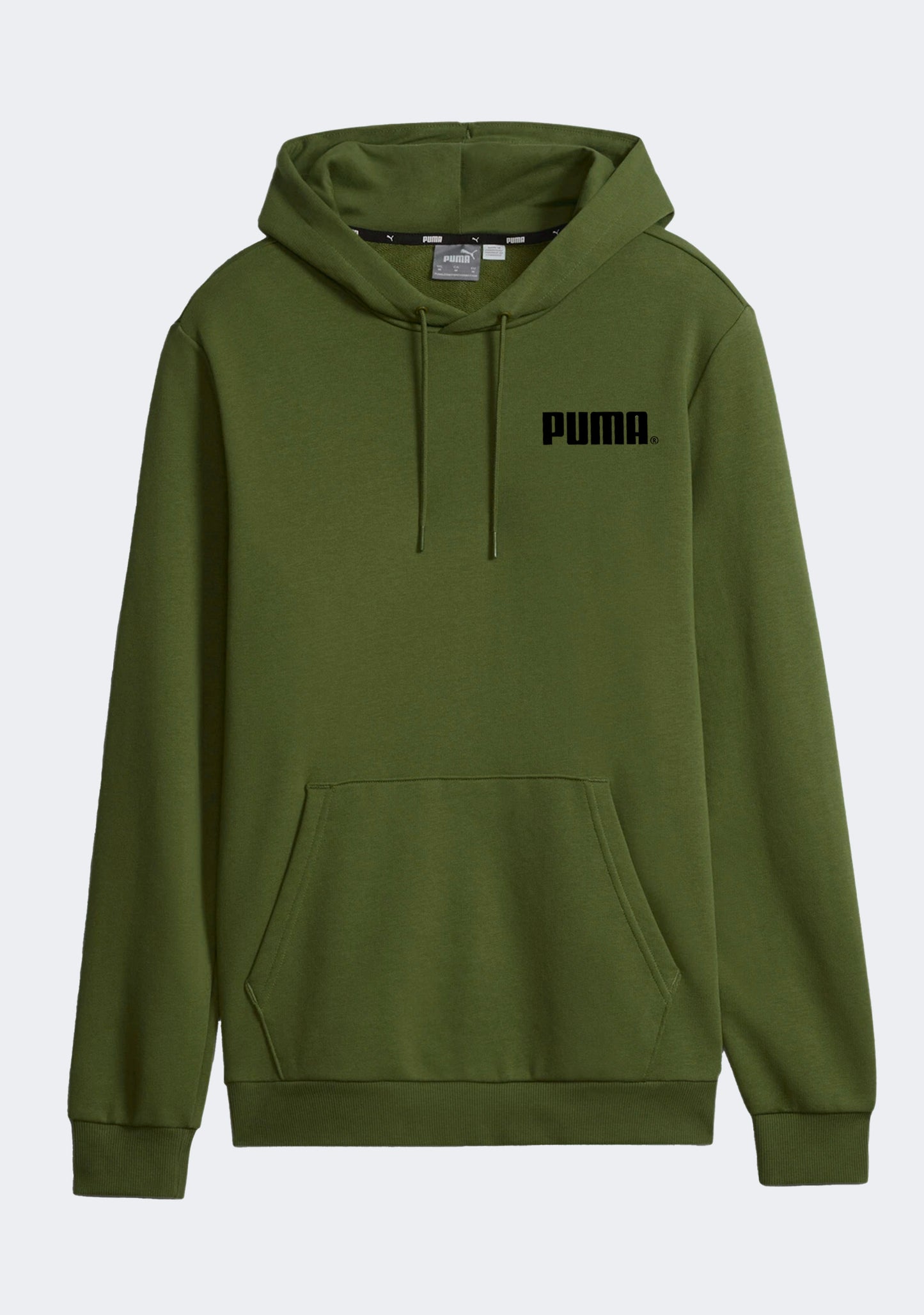 Puma Men's Essential Logo Fleece Hoodie Olive Green