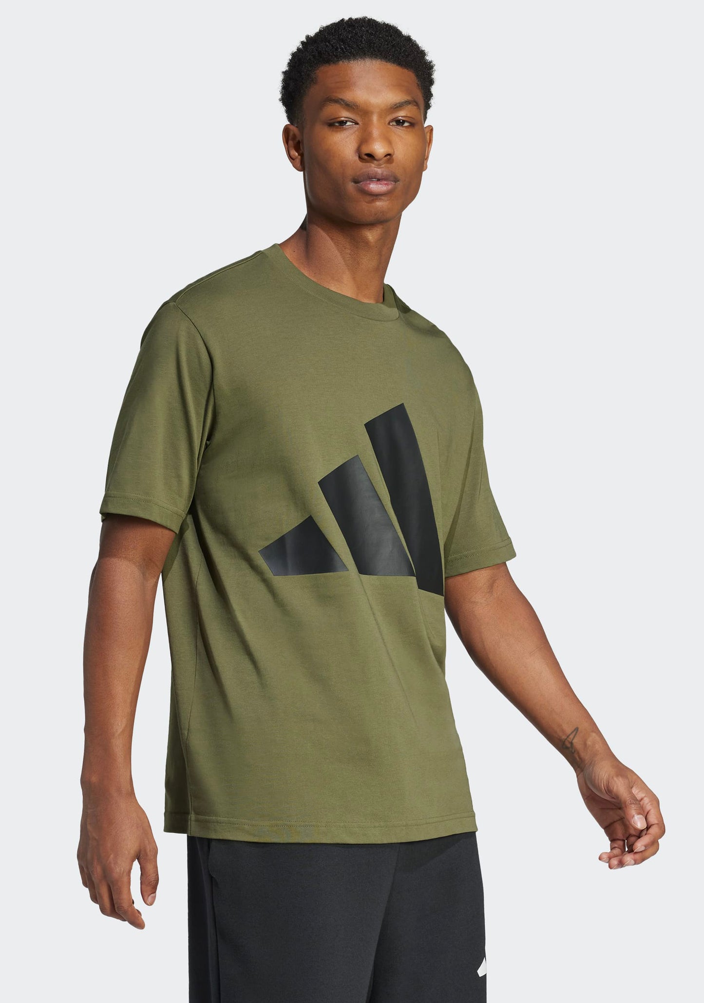 Adidas Men's Essentials Big Logo Tee Olive/Black