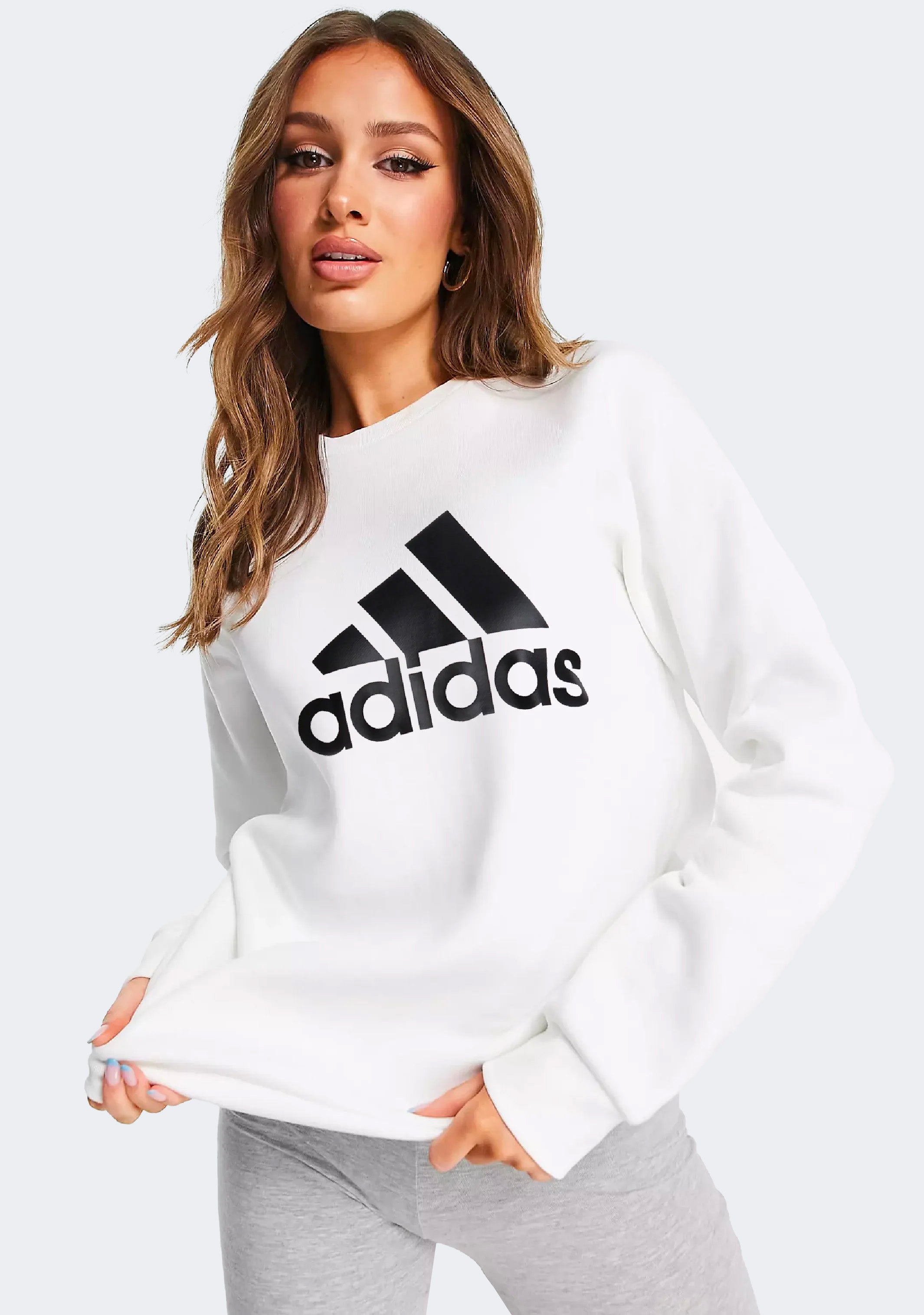 Crewneck Sweatshirt Womens Adidas Sweatshirt White Women's Adidas