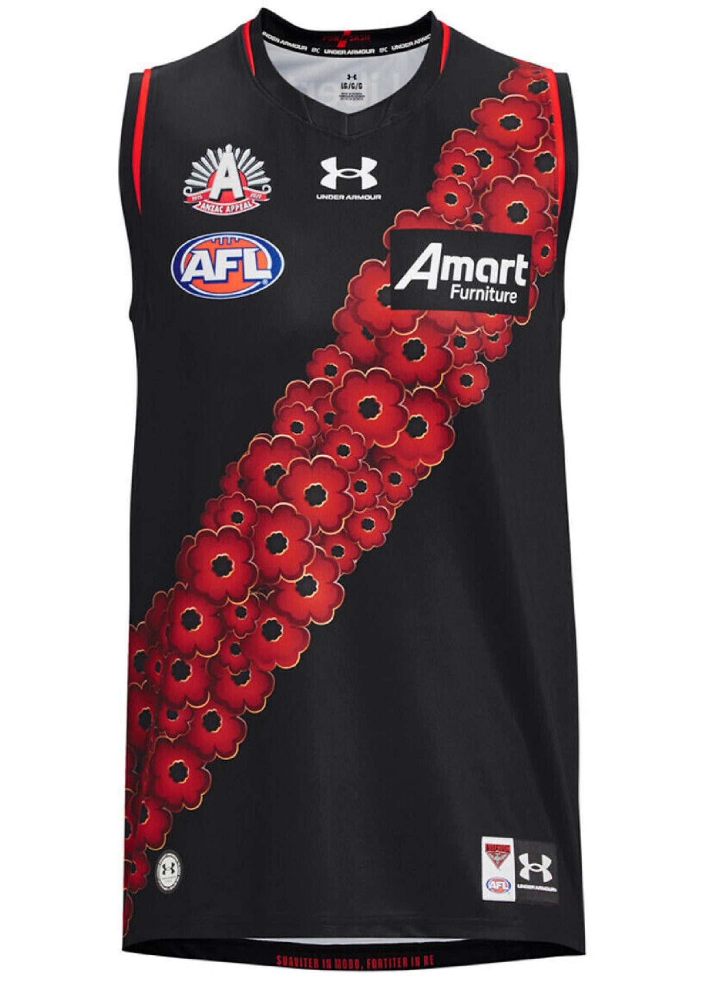 Under Armour Boys Essendon FC Replica ANZAC Guernsey