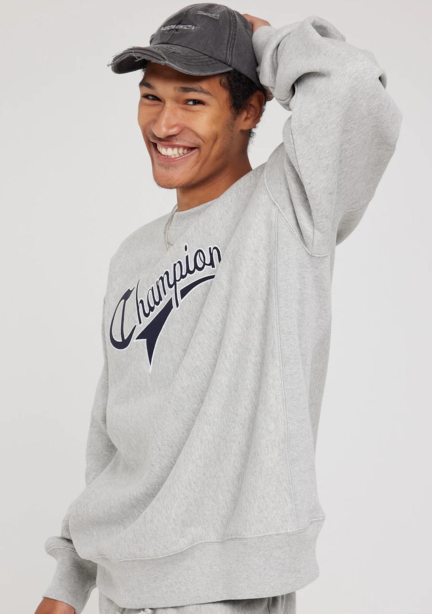 Champion Men's Reverse Weave Cursive Logo Crew