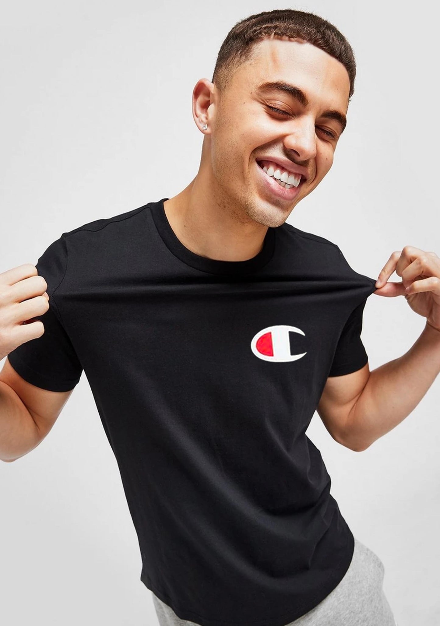 Champion Men’s C Logo Short Sleeve Tee Black