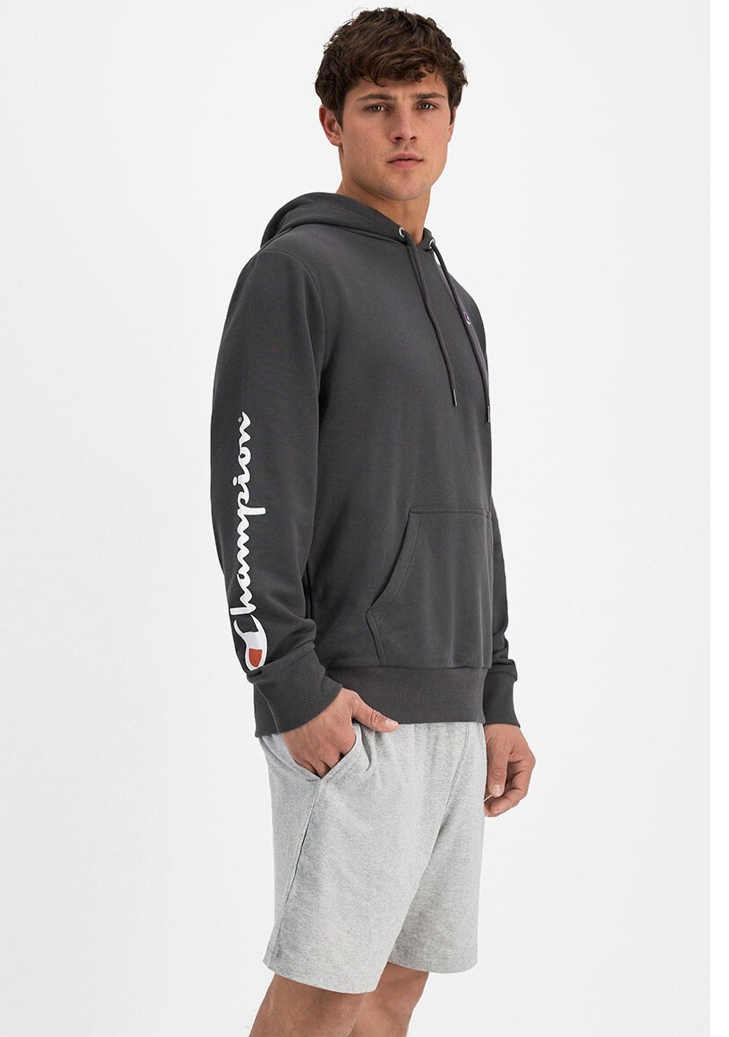 Champion Mens French Terry Script Hoodie