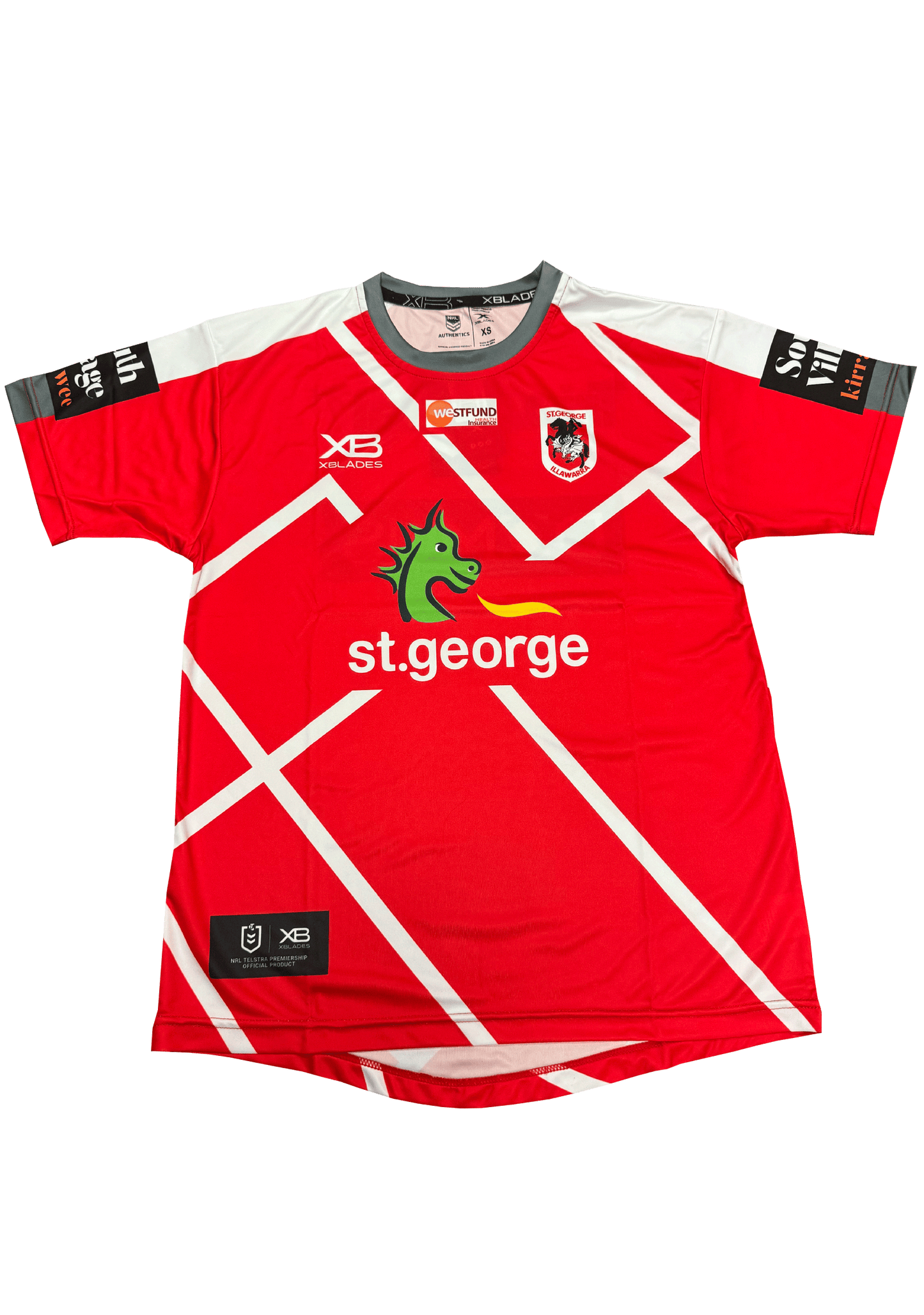 X Blades Mens St George Training Tee <BR> STG TGT L19 M RDW