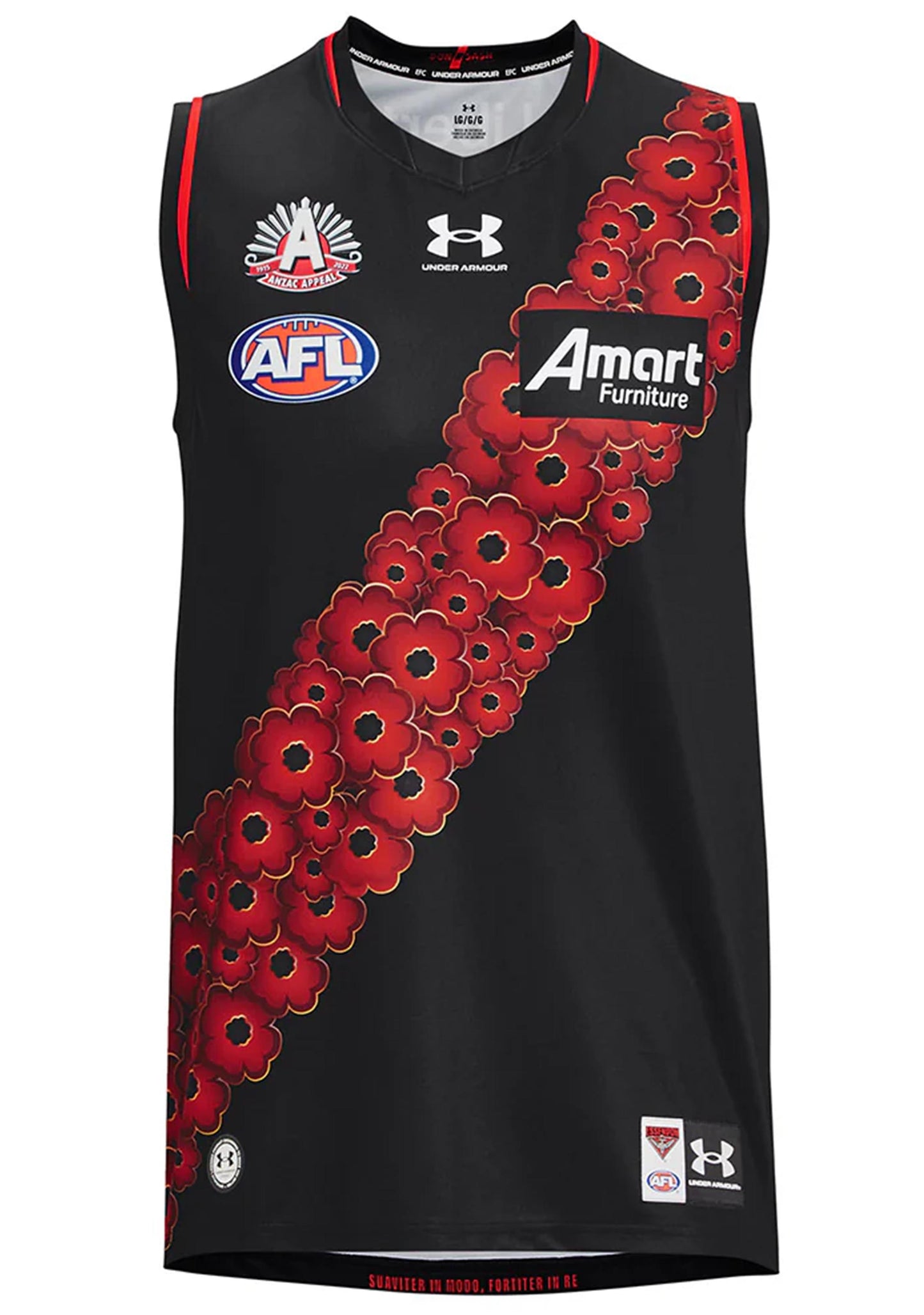 Under Armour Men's Essendon FC 2023 Replica Anzac Guernsey