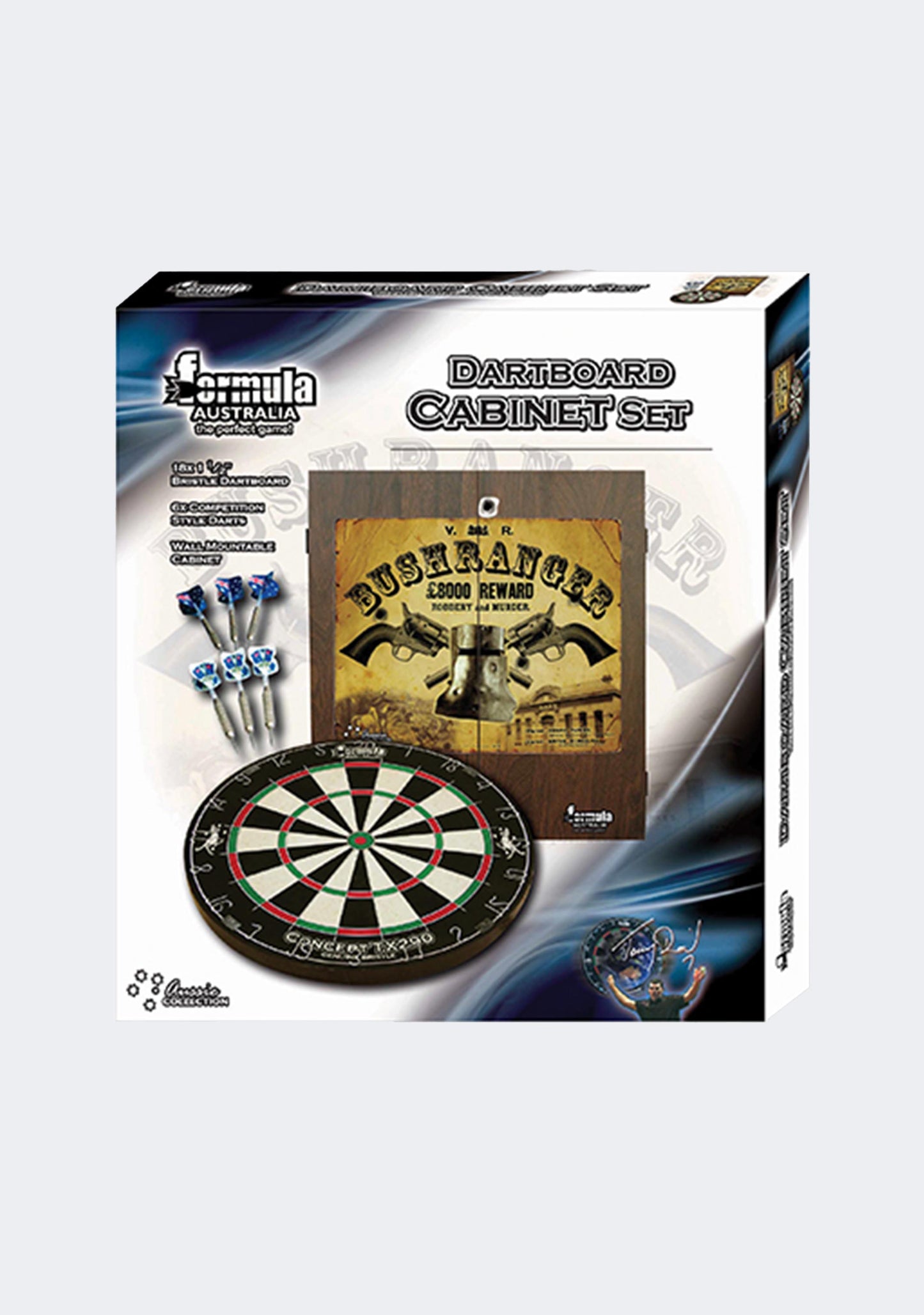 Formula Sports Bushranger Dartboard Cabinet Set