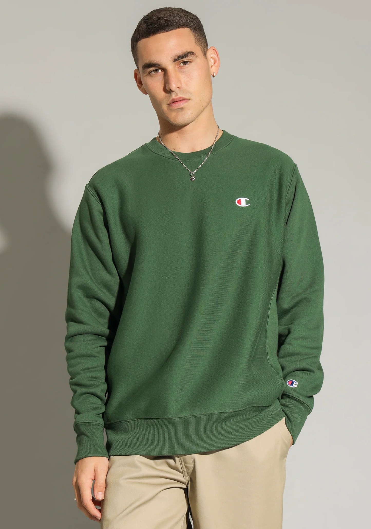 Champion Men's Rochester Weave Small C-Logo Crew