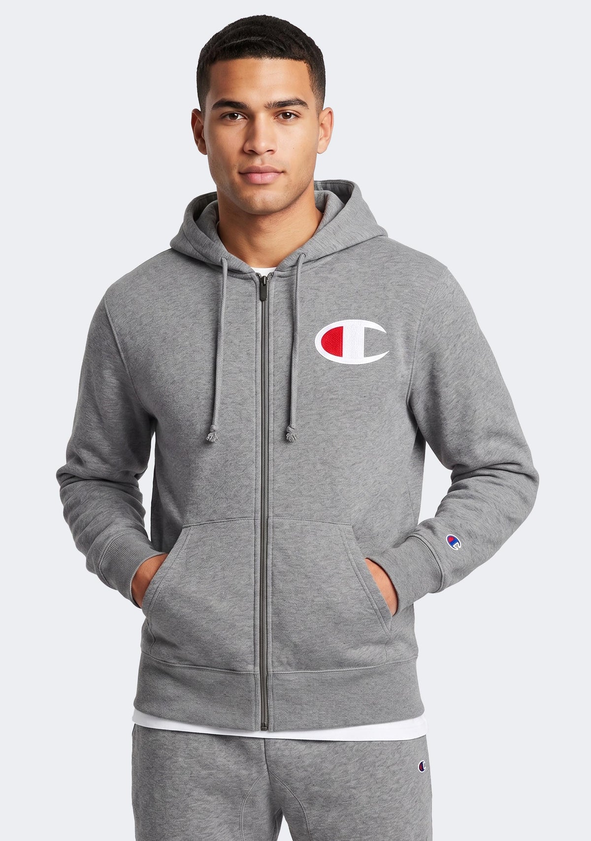 Champion Men's C Logo Full Zip Hoodie