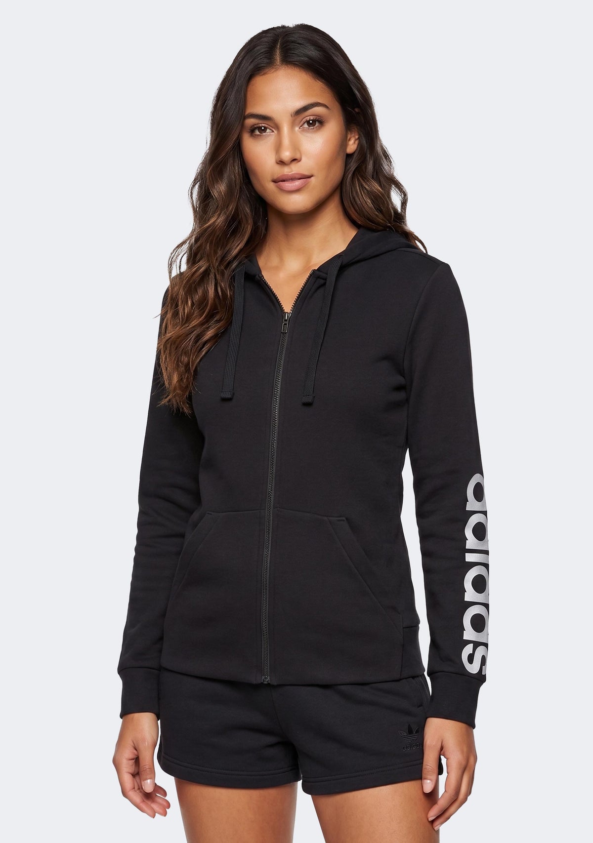 Adidas Women's Essential Linear Full-Zip Fleece Jacket
