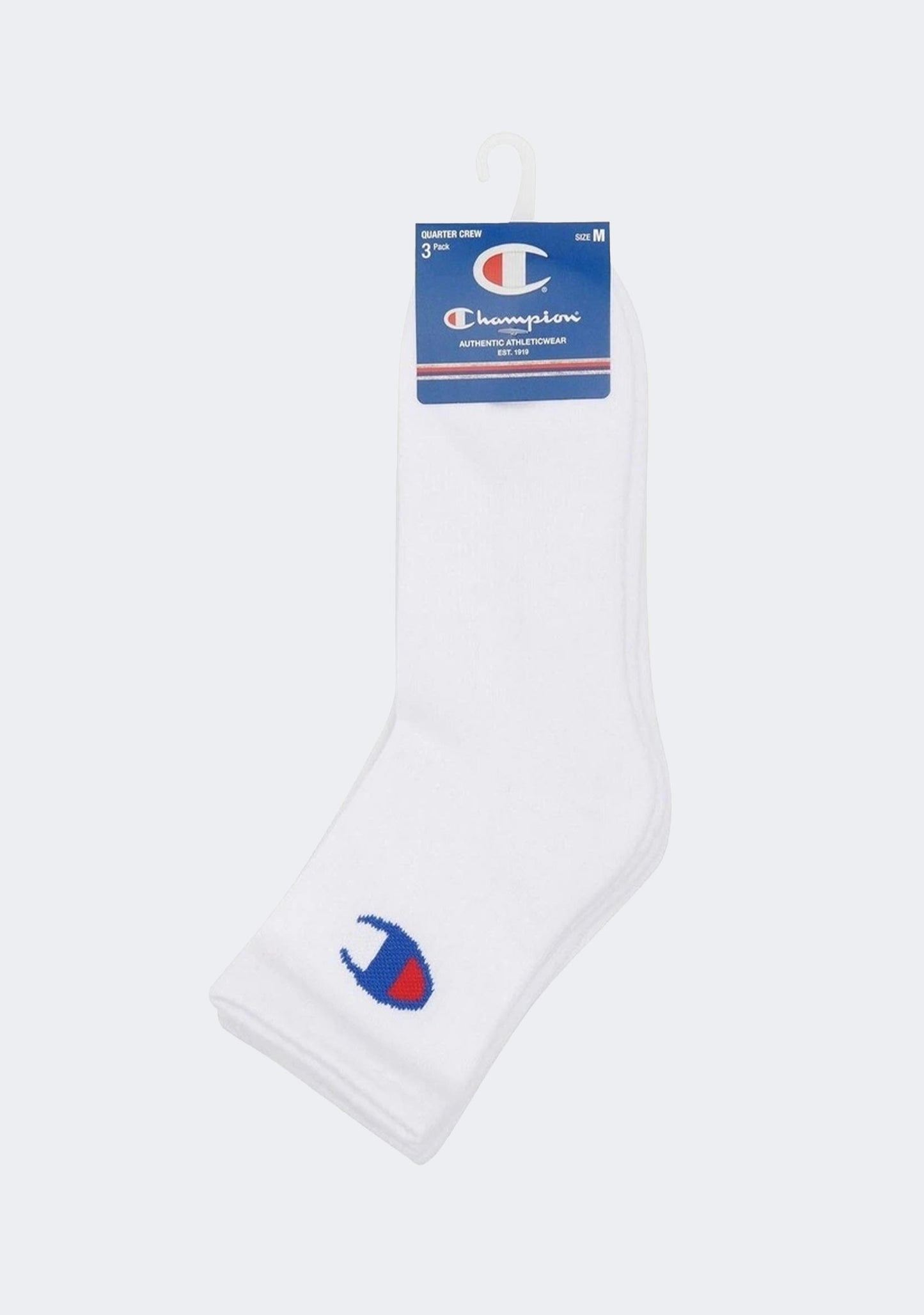Champion Adults C Logo Quarter Crew Socks 3pk