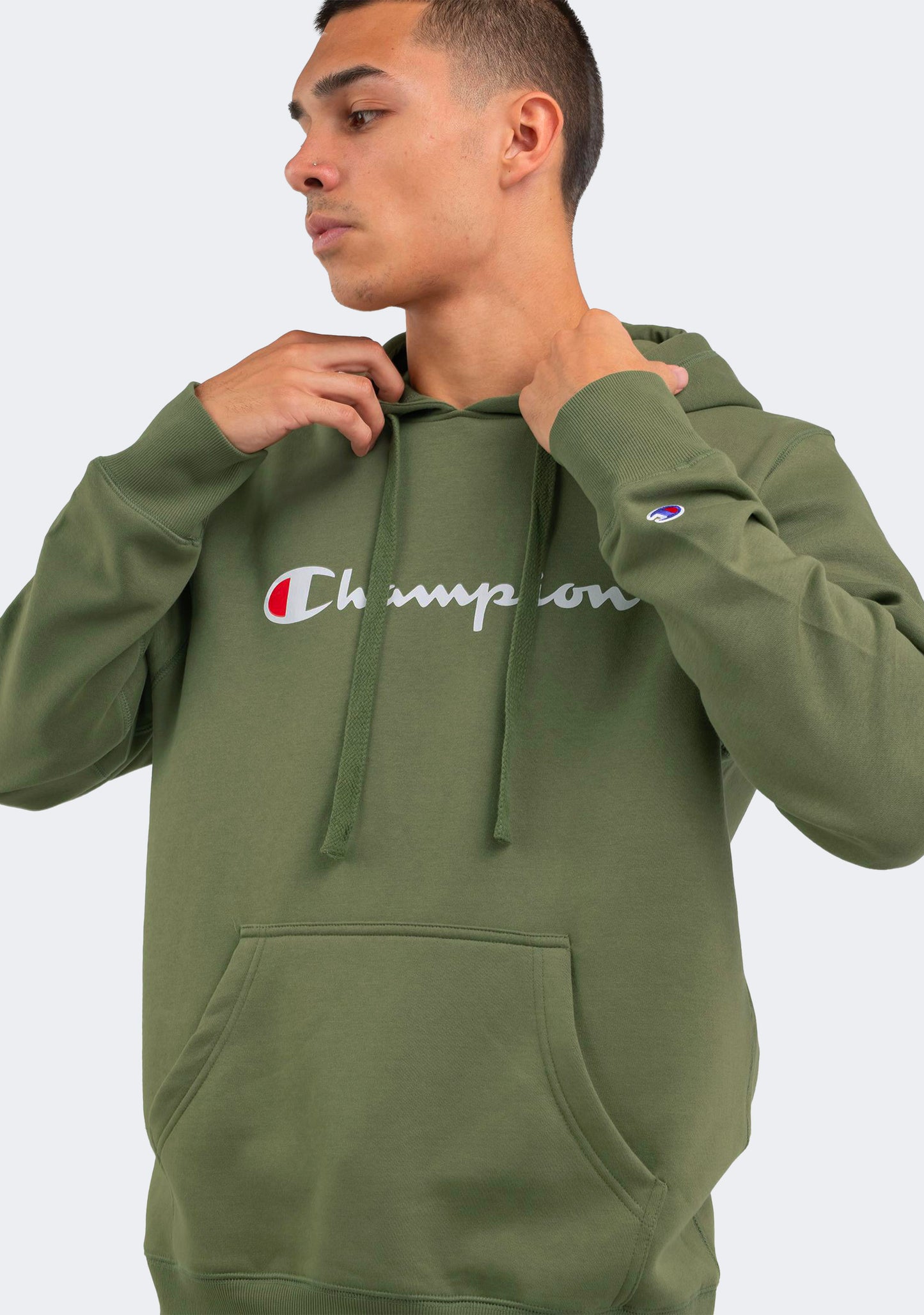 Champion Men's Script Hoodie Sea Moss