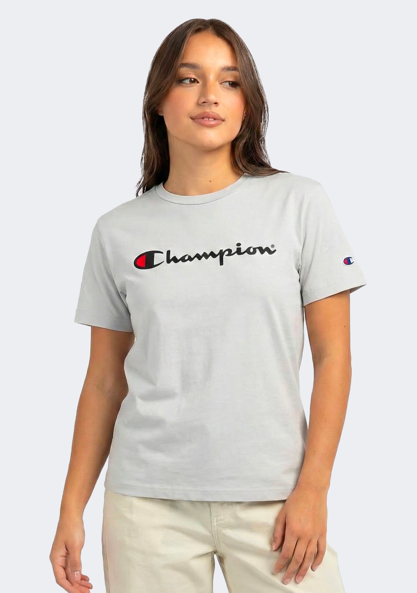 Champion Women's Script Short Sleeve Tee Oakmeal