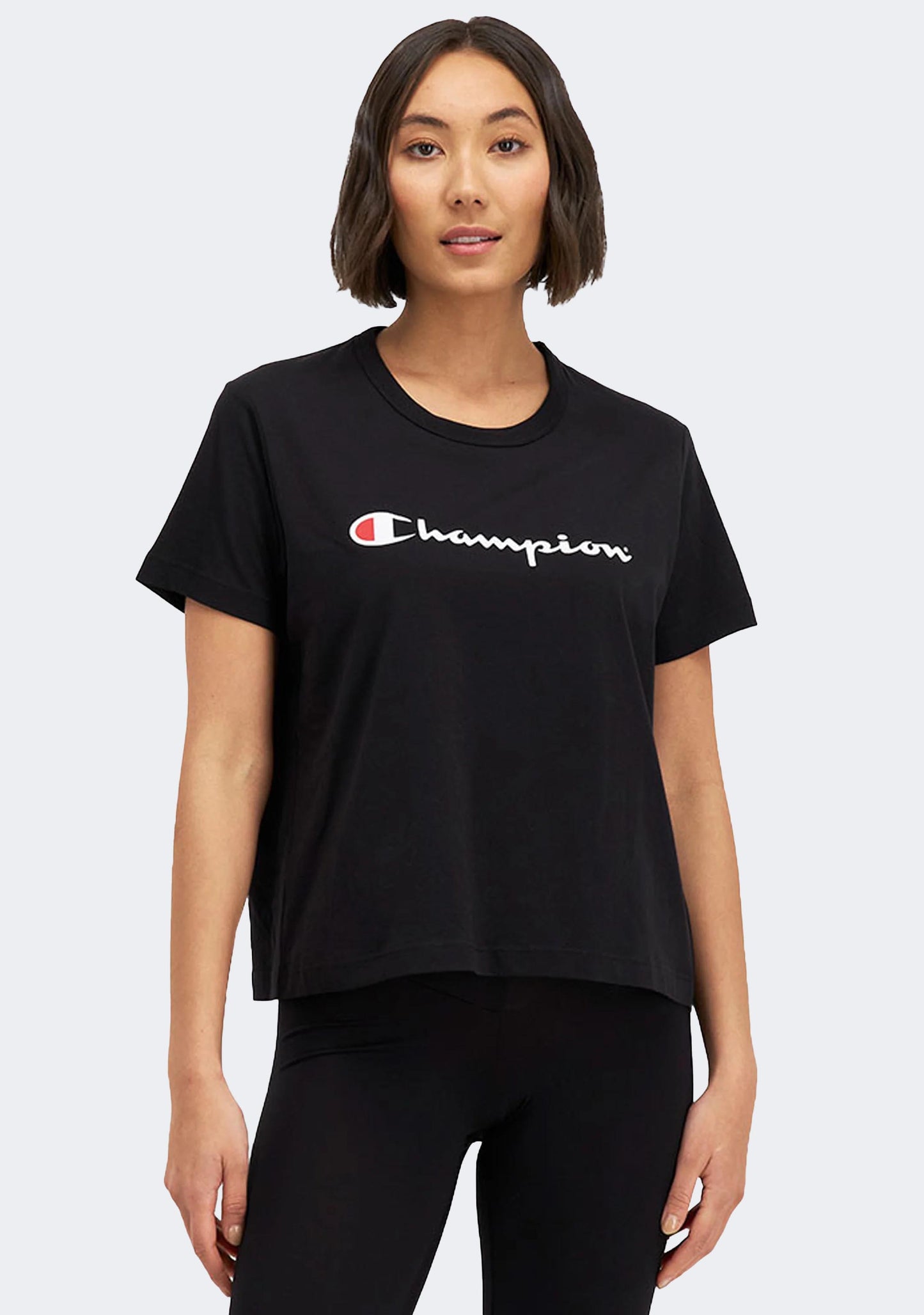 Champion Women's Script Crop Boxy Tee Black