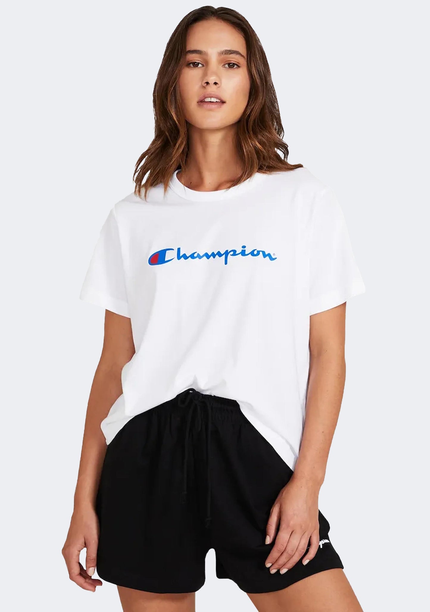 Champion Women's Script Crop Boxy Tee White
