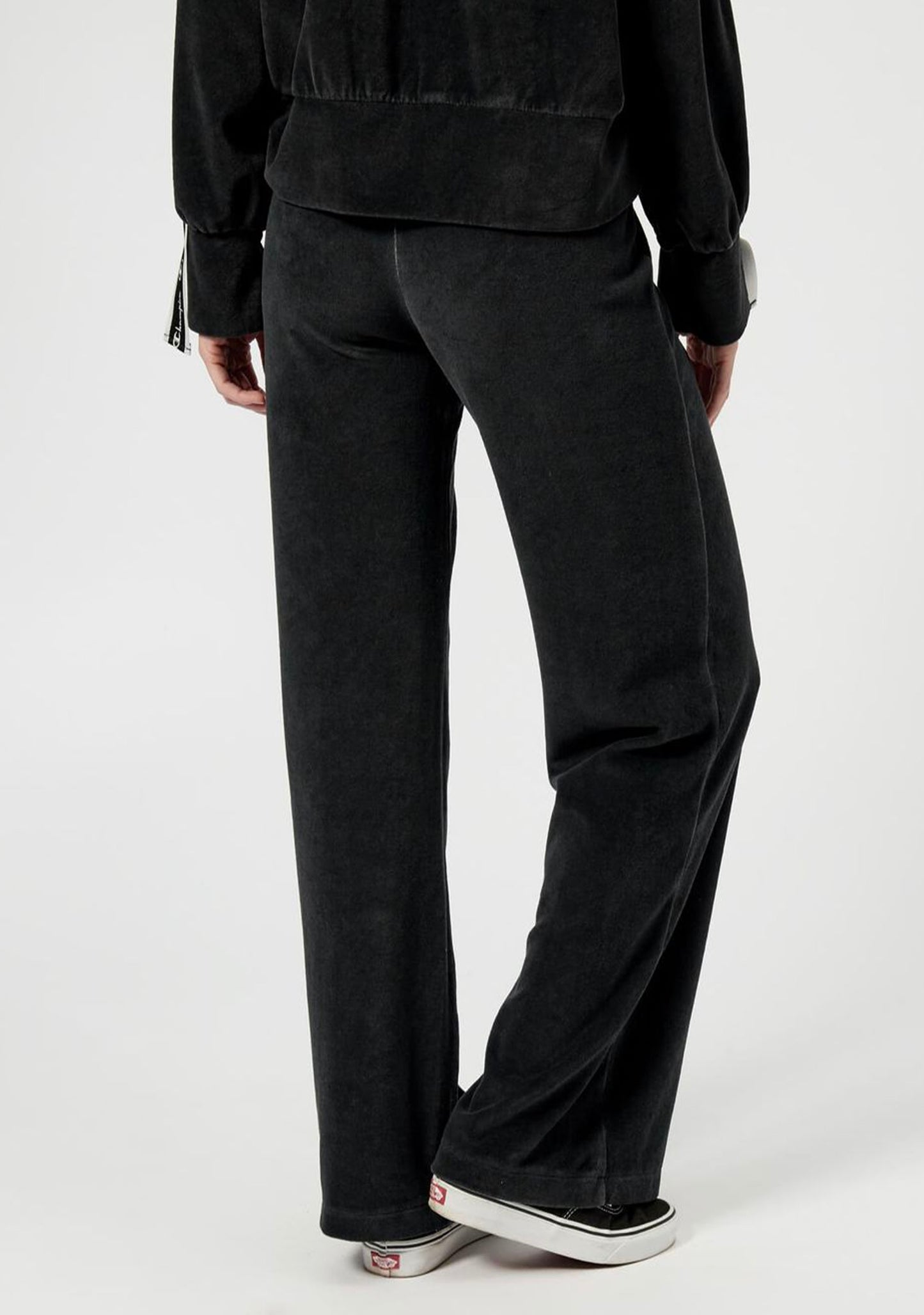 Champion Womens Wide Leg Velvet Velour Pants Black