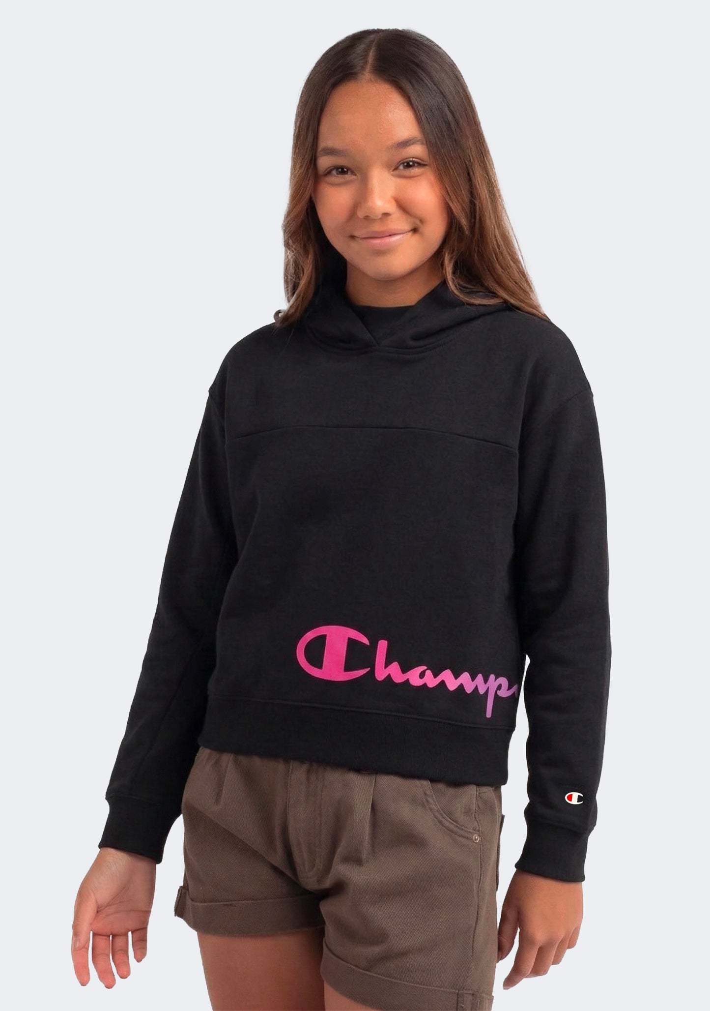 Champion Girls' EU Gradient Script Hoodie