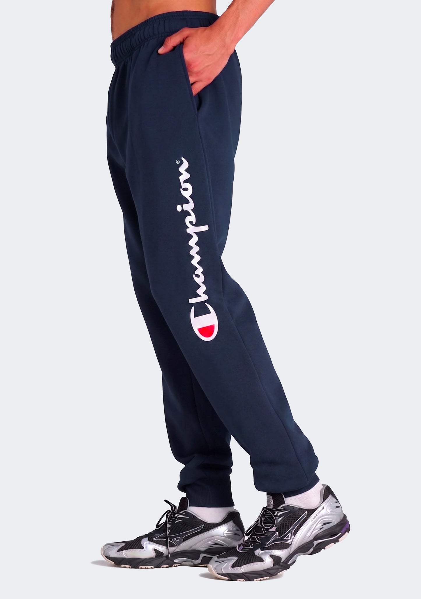 Champion Men's Legacy Script Cuff Track Pants Navy