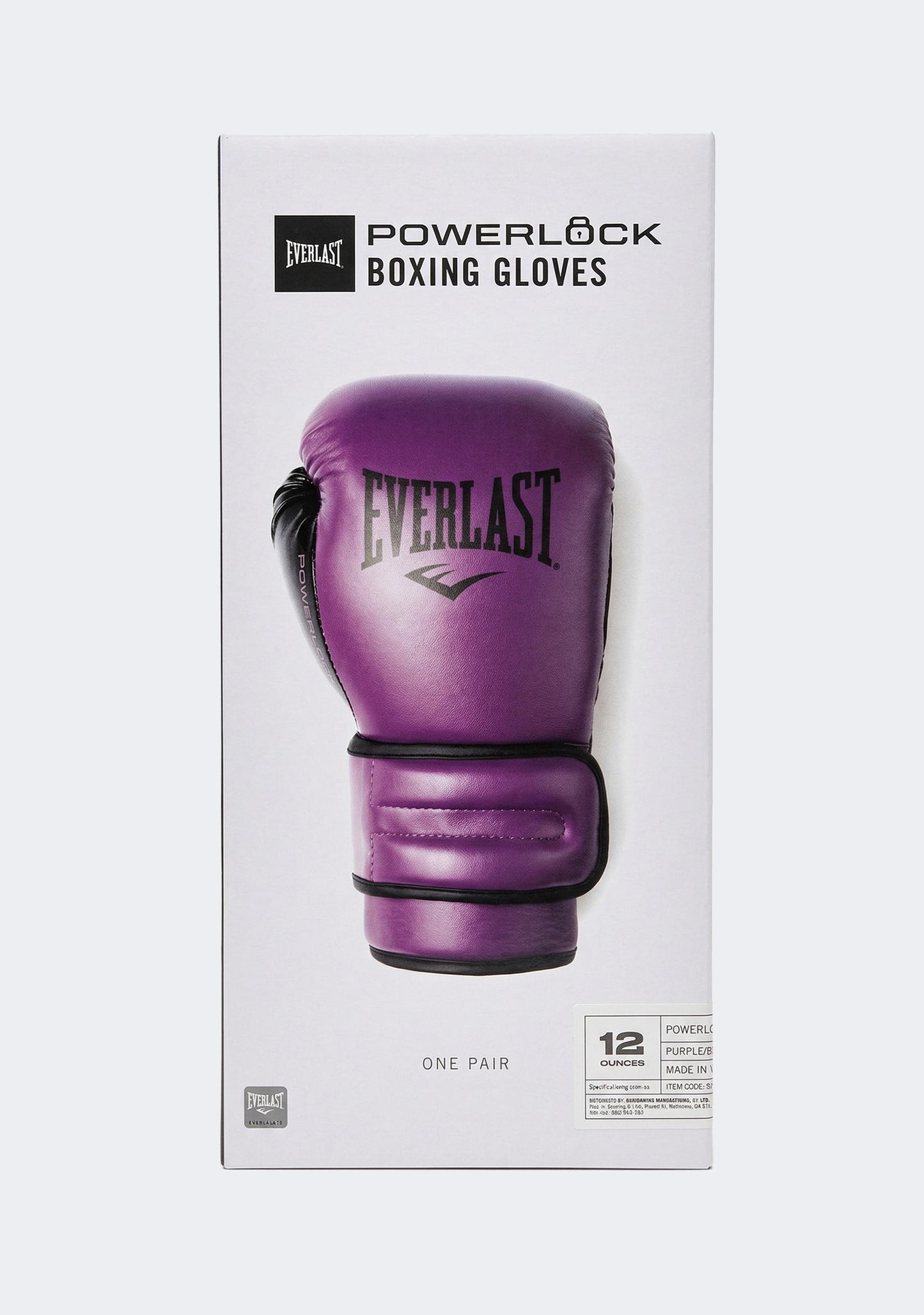 Everlast Powerlock2 Boxing Gloves 12oz Purple/Black