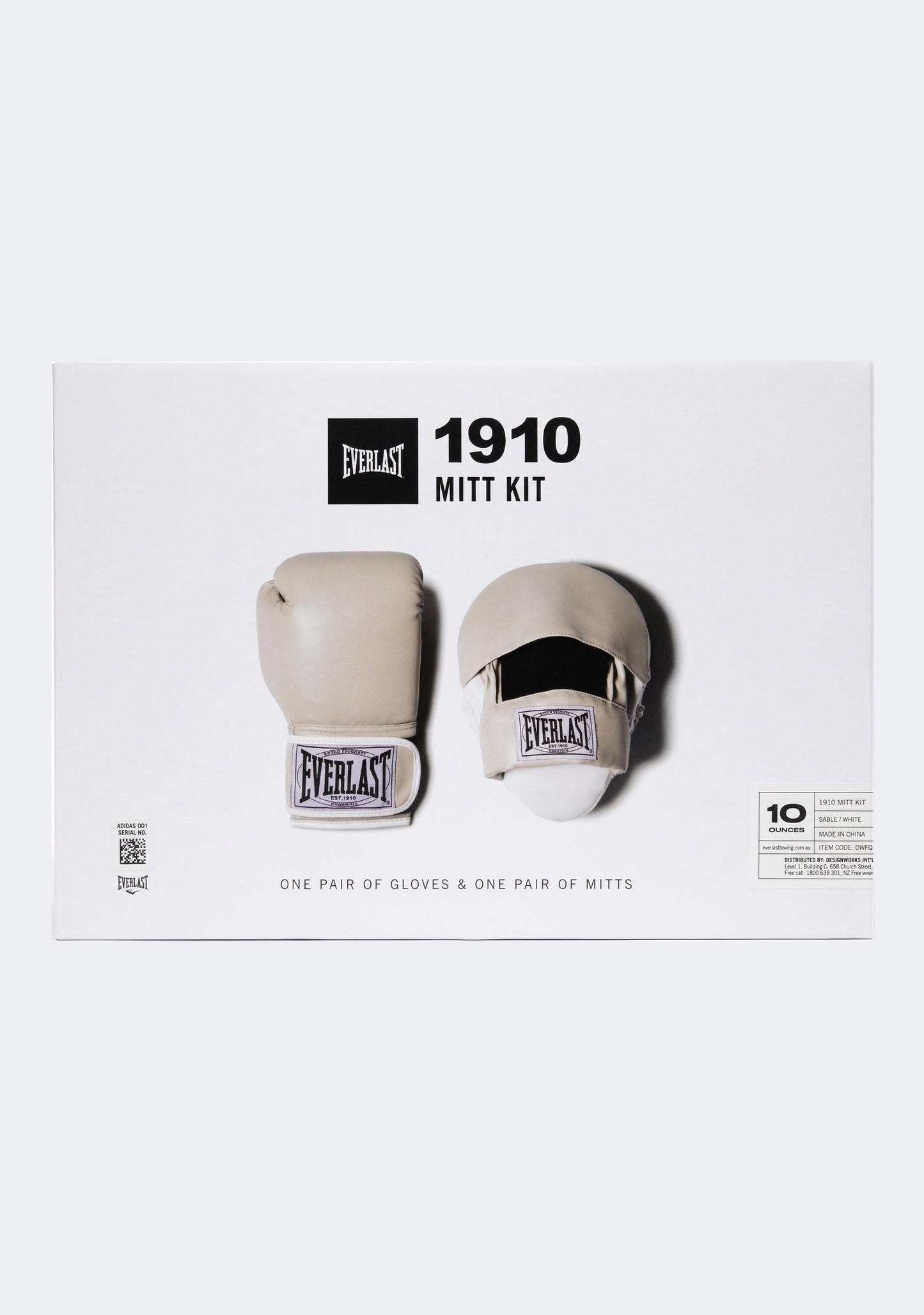 Everlast 1910 Gloves & Mitt Combo Kit - White