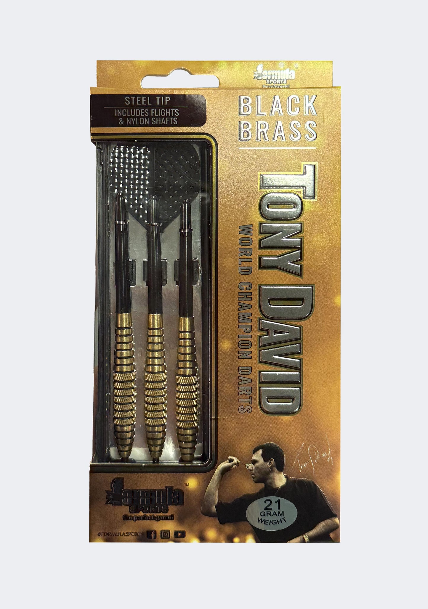 Formula Sports Tony David Black Brass Darts (21g)