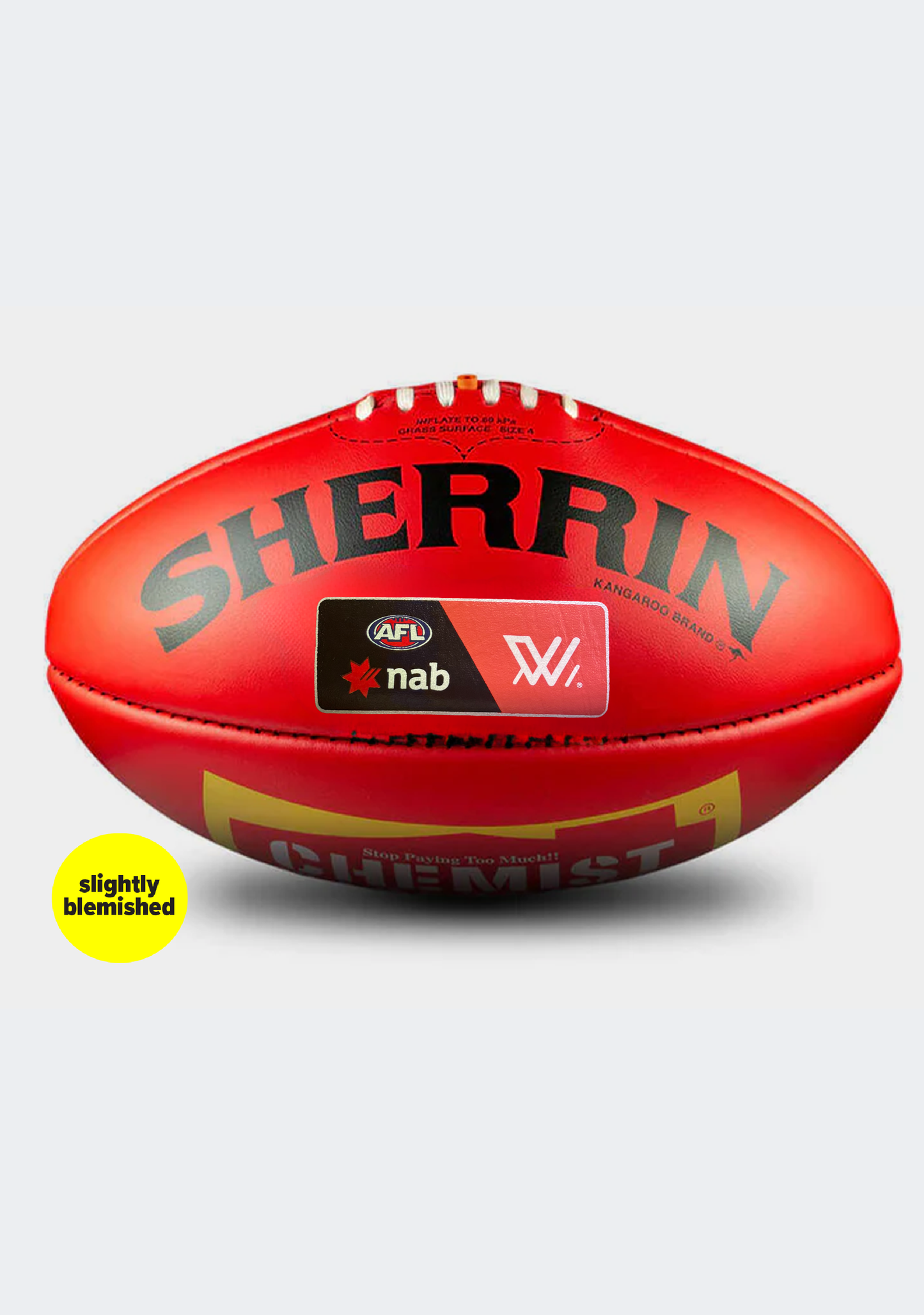 Sherrin KB Red Blemish AFLW Leather Game Ball