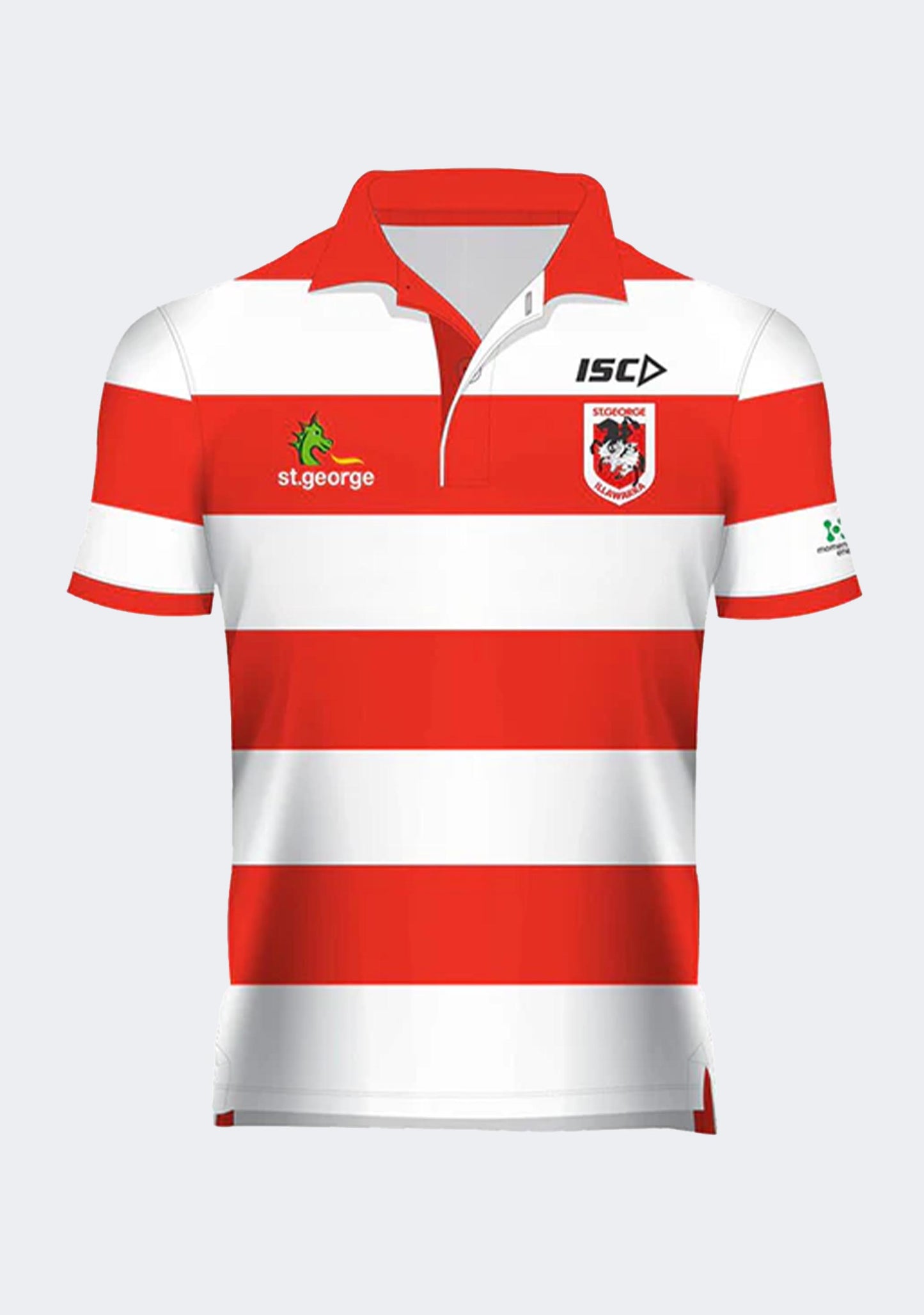 ISC Men's St George Illawarra Dragons Striped Polo