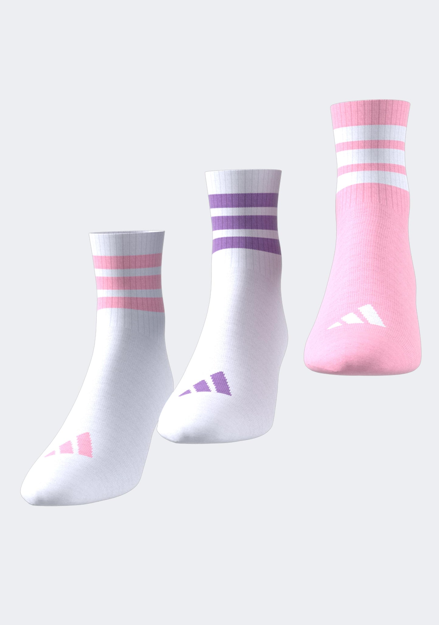 Adidas Kids' 3 Pack Rib Crew Socks