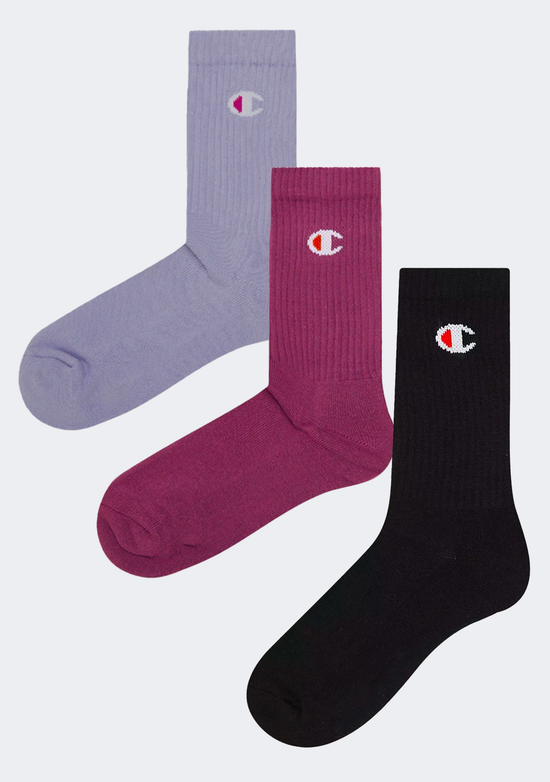 Champion 3 Pack Sports Crew Socks in Multi Colour