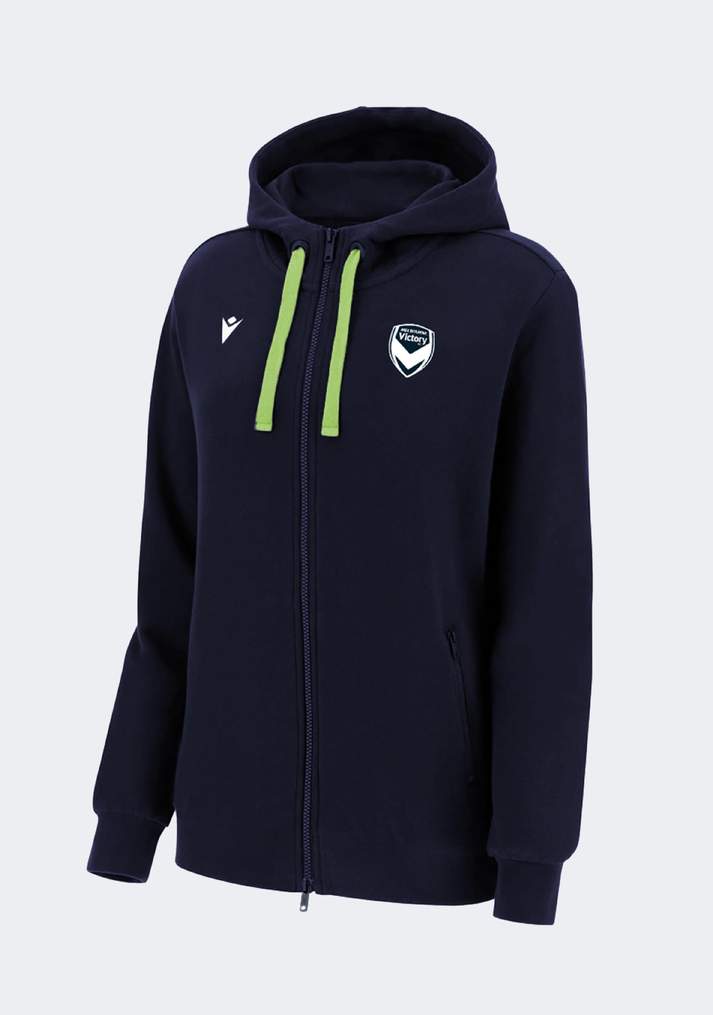 Macron Men's Melbourne Victory M22/23 Travel Staff Full Zip Hooded Top