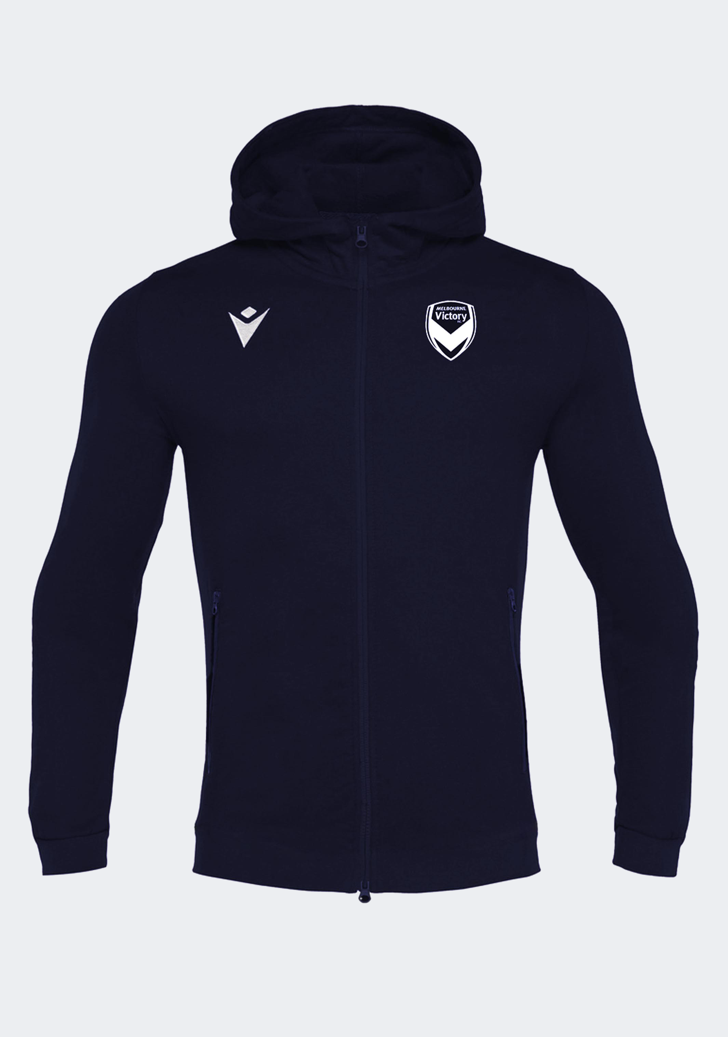 Macron Kids' Melbourne Victory Travel Staff Full Zip Hooded Top