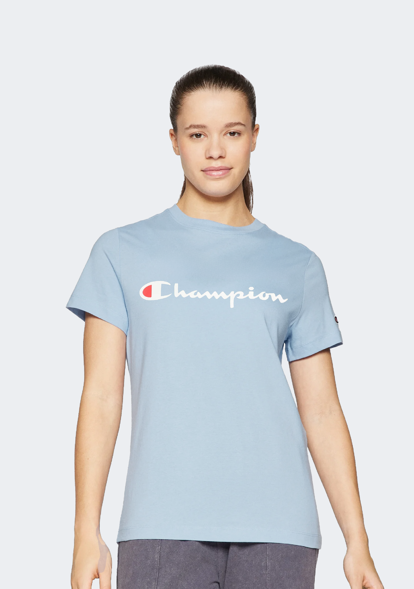 Champion Women's Script Short Sleeve Tee Blue
