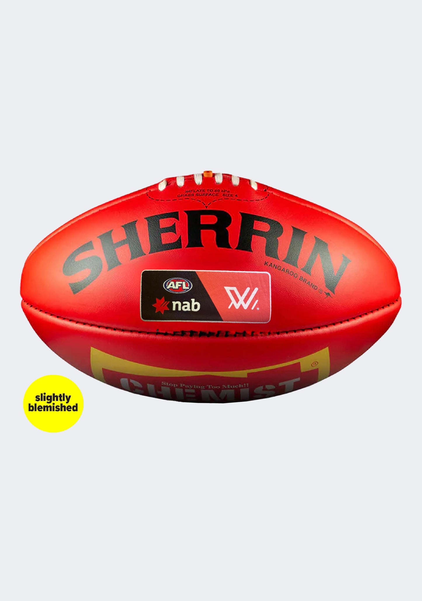 Sherrin KB Red Blemish AFLW Leather Game Ball