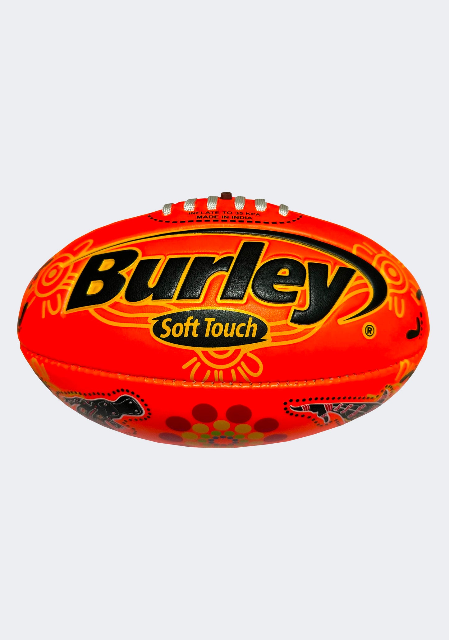 Burley Jim Kidd Sports Soft Touch Indigenous Footy Neon Orange