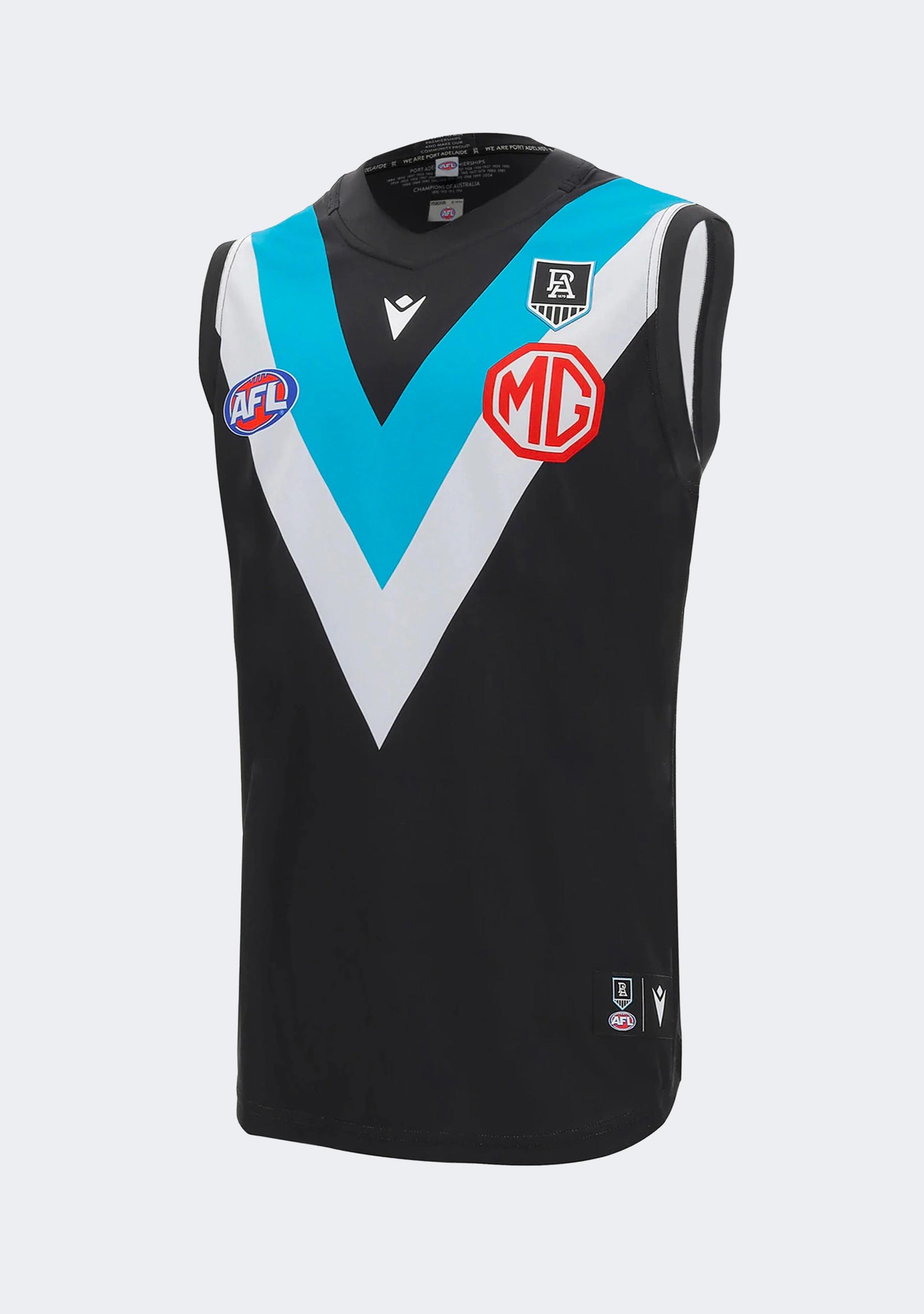 Macron Men's Port Adelaide AFL 2021 Replica Home Guernsey