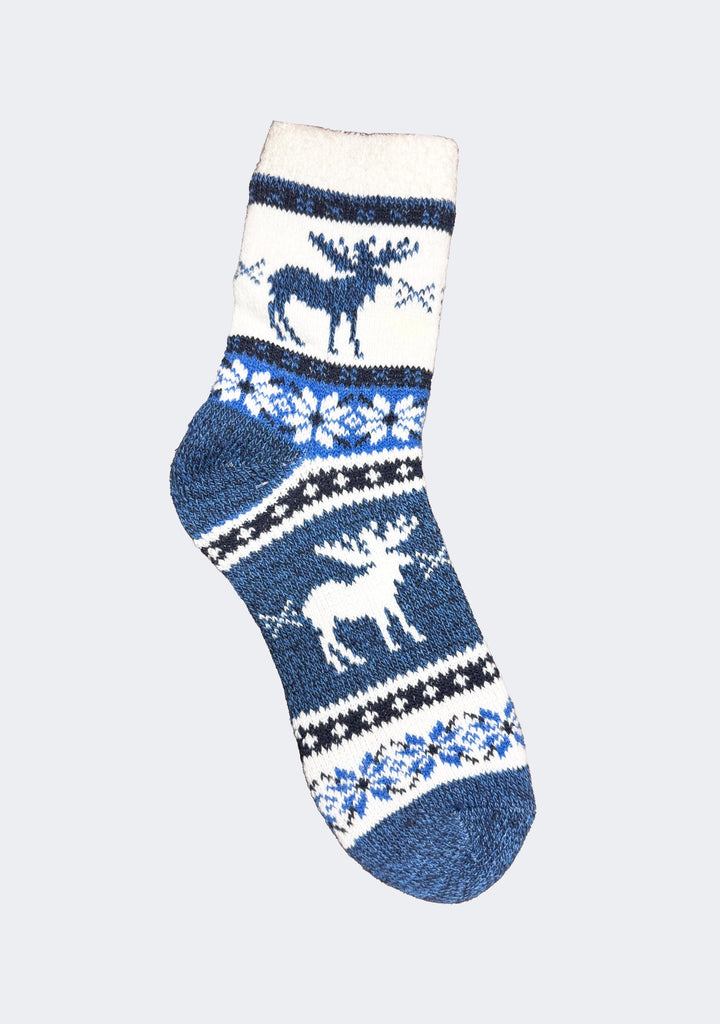 Sofsole Women's Fireside Cozy Lodge Socks Blue/White